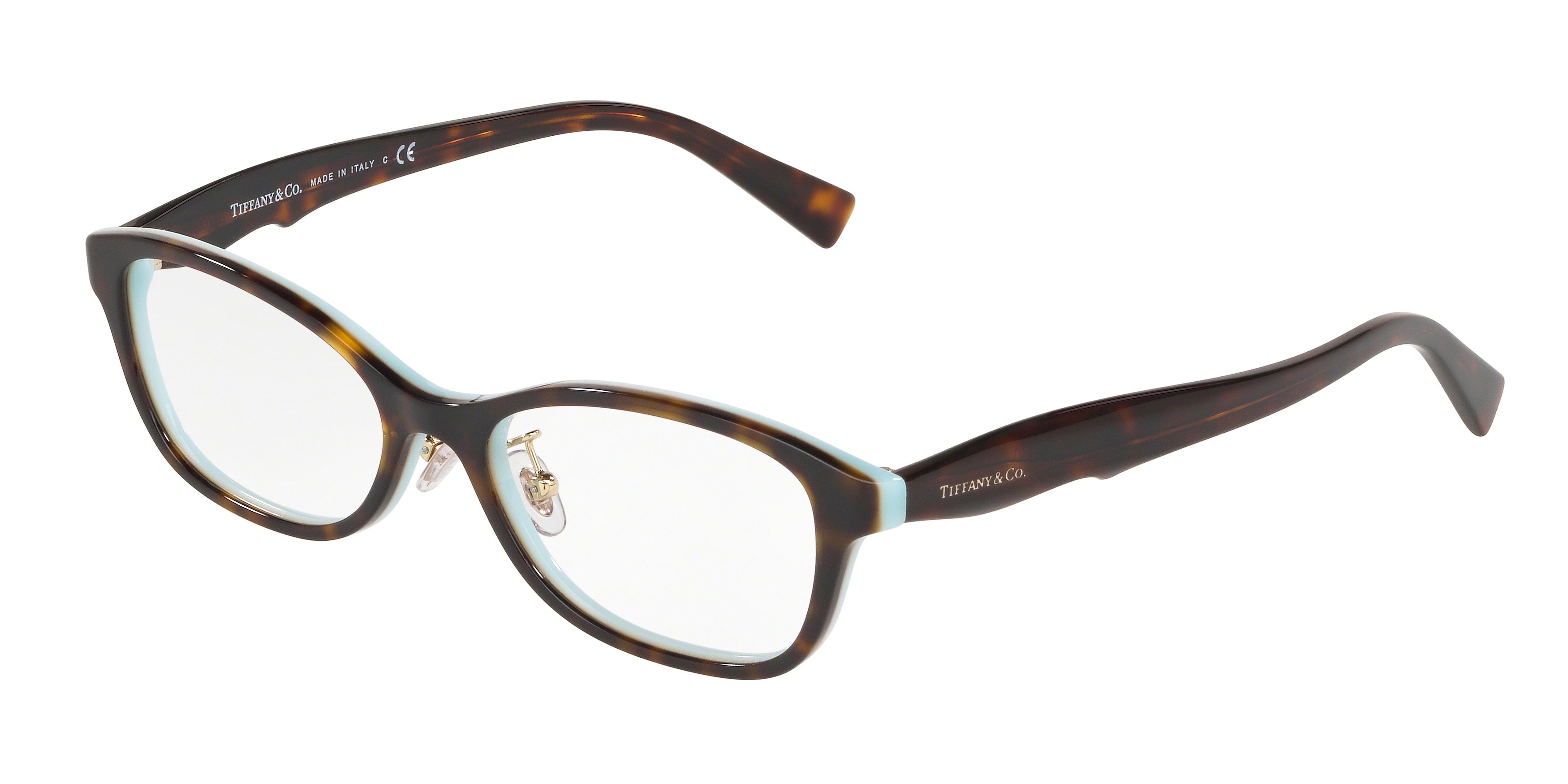 Tiffany TF2187D Pillow Eyeglasses 8134-Havana On Tiffany Blue 52-140-16 - Color Map Brown
