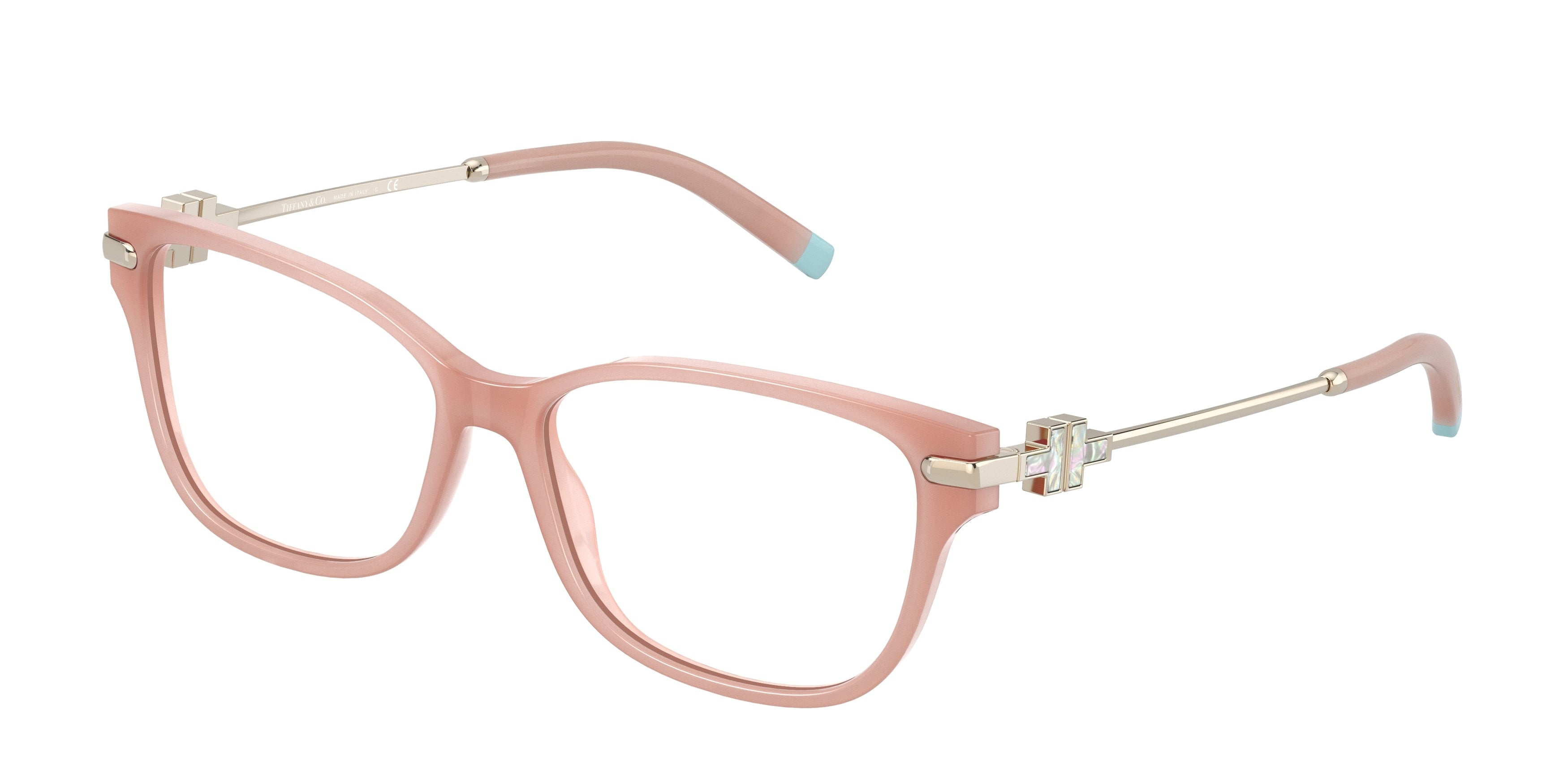 Tiffany TF2207 Rectangle Eyeglasses 8268-Opal Nude 52-140-15 - Color Map Pink