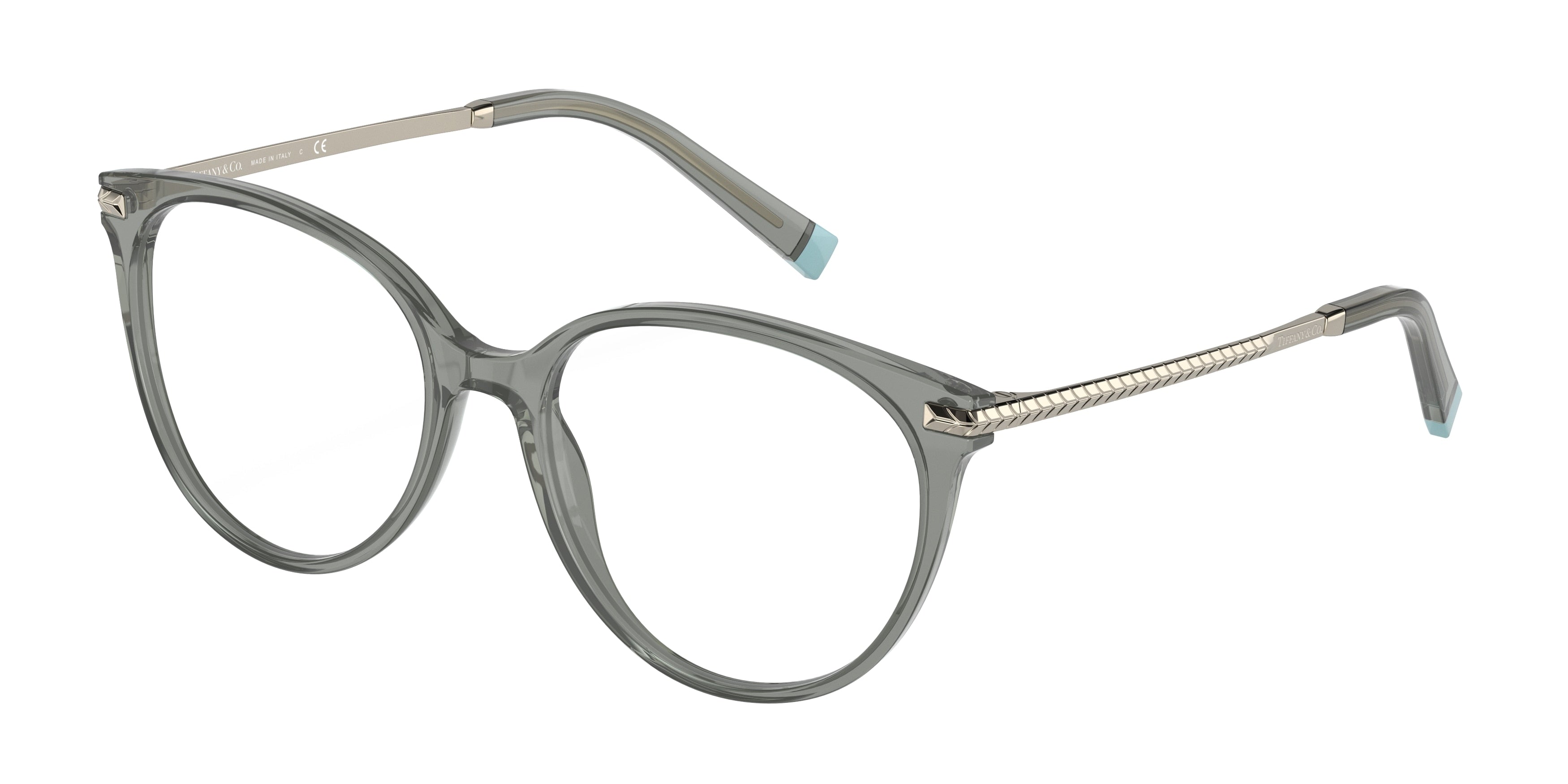 Tiffany TF2209 Phantos Eyeglasses 8340-Dark Green Transparent 52-140-17 - Color Map Green