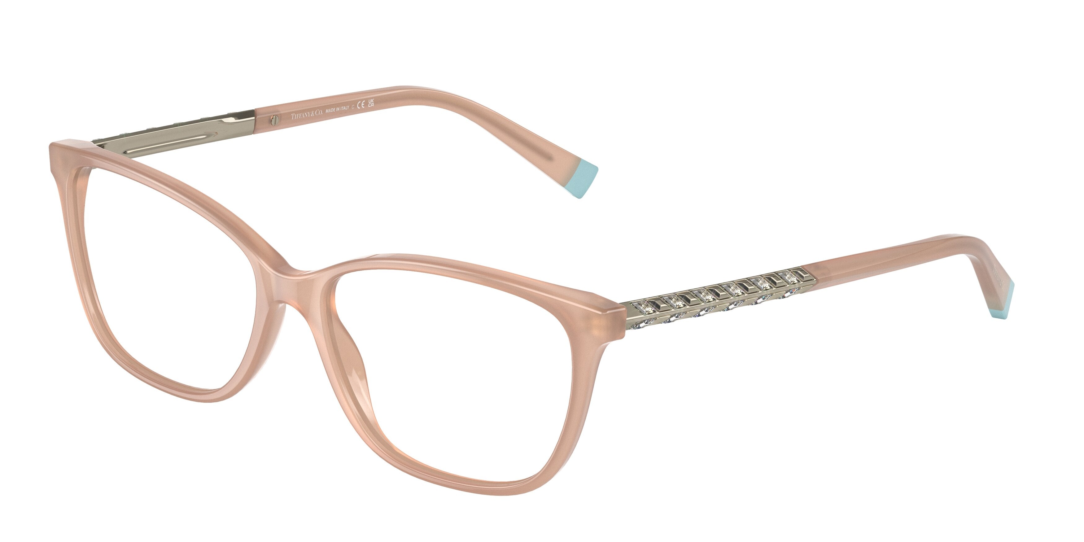 Tiffany TF2215BF Rectangle Eyeglasses 8360-Opal Nude 54-140-15 - Color Map Pink