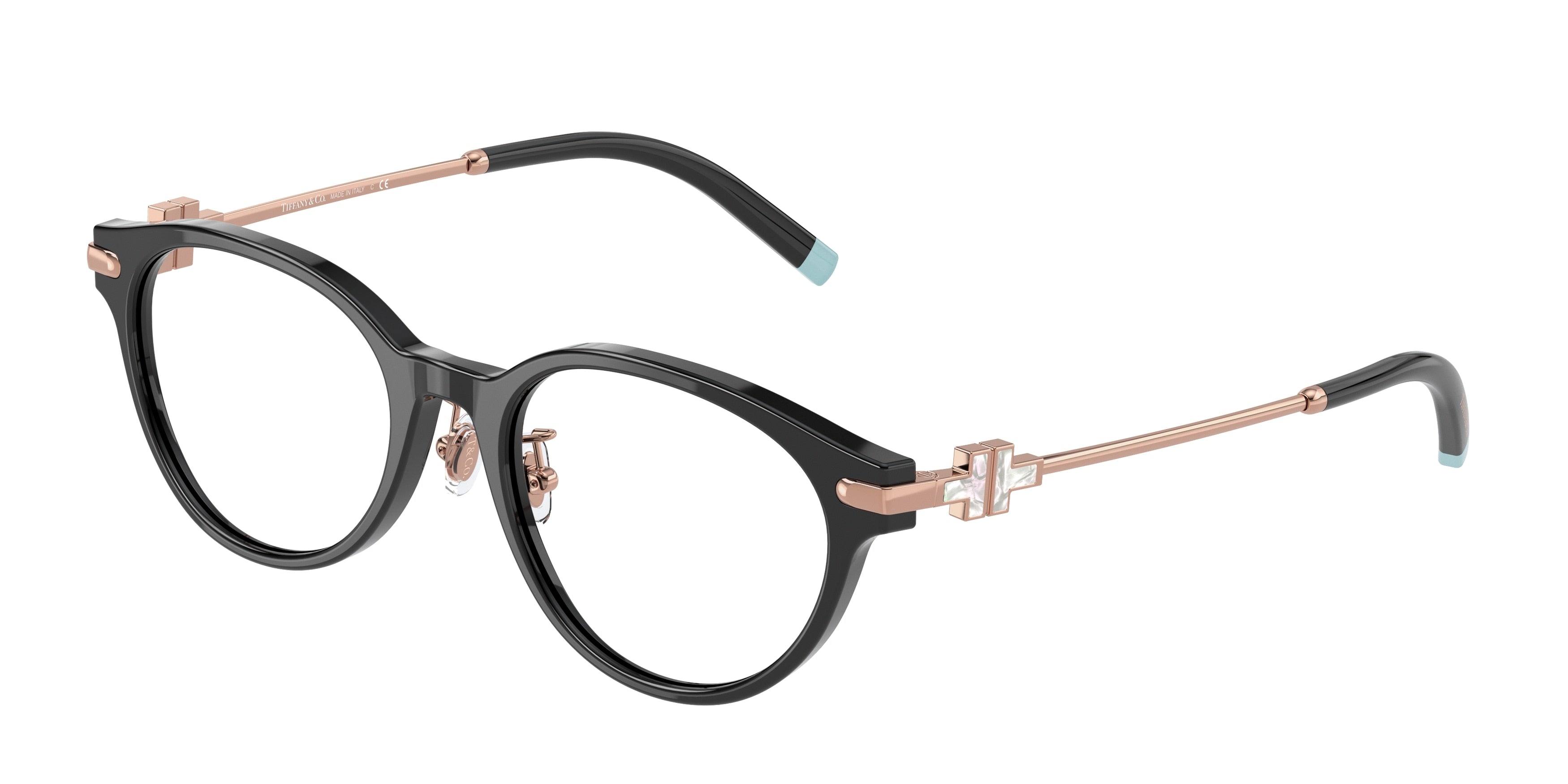 Tiffany TF2218D Oval Eyeglasses 8001-Black 50-140-18 - Color Map Black