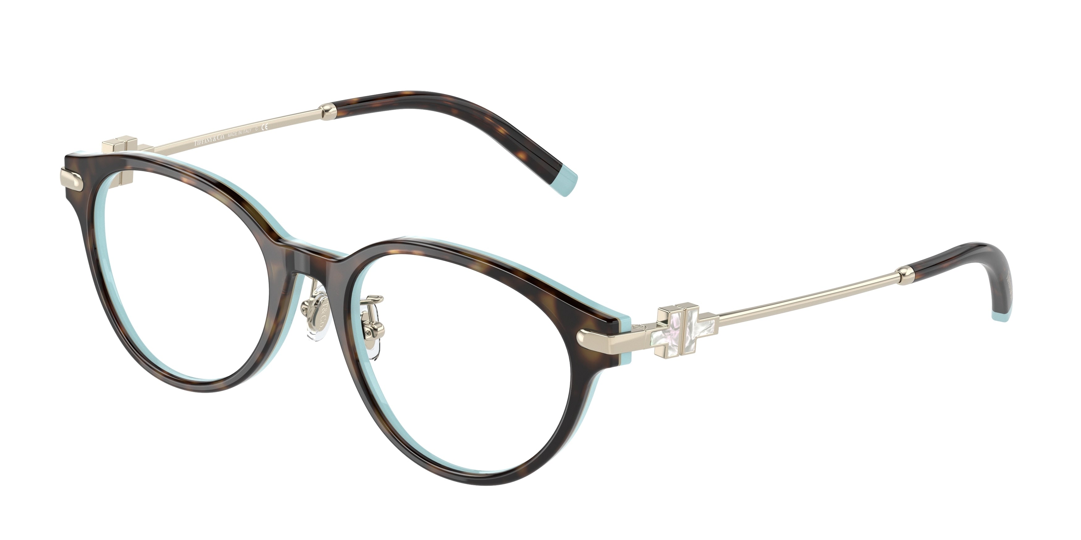 Tiffany TF2218D Oval Eyeglasses 8134-Havana On Tiffany Blue 50-140-18 - Color Map Brown