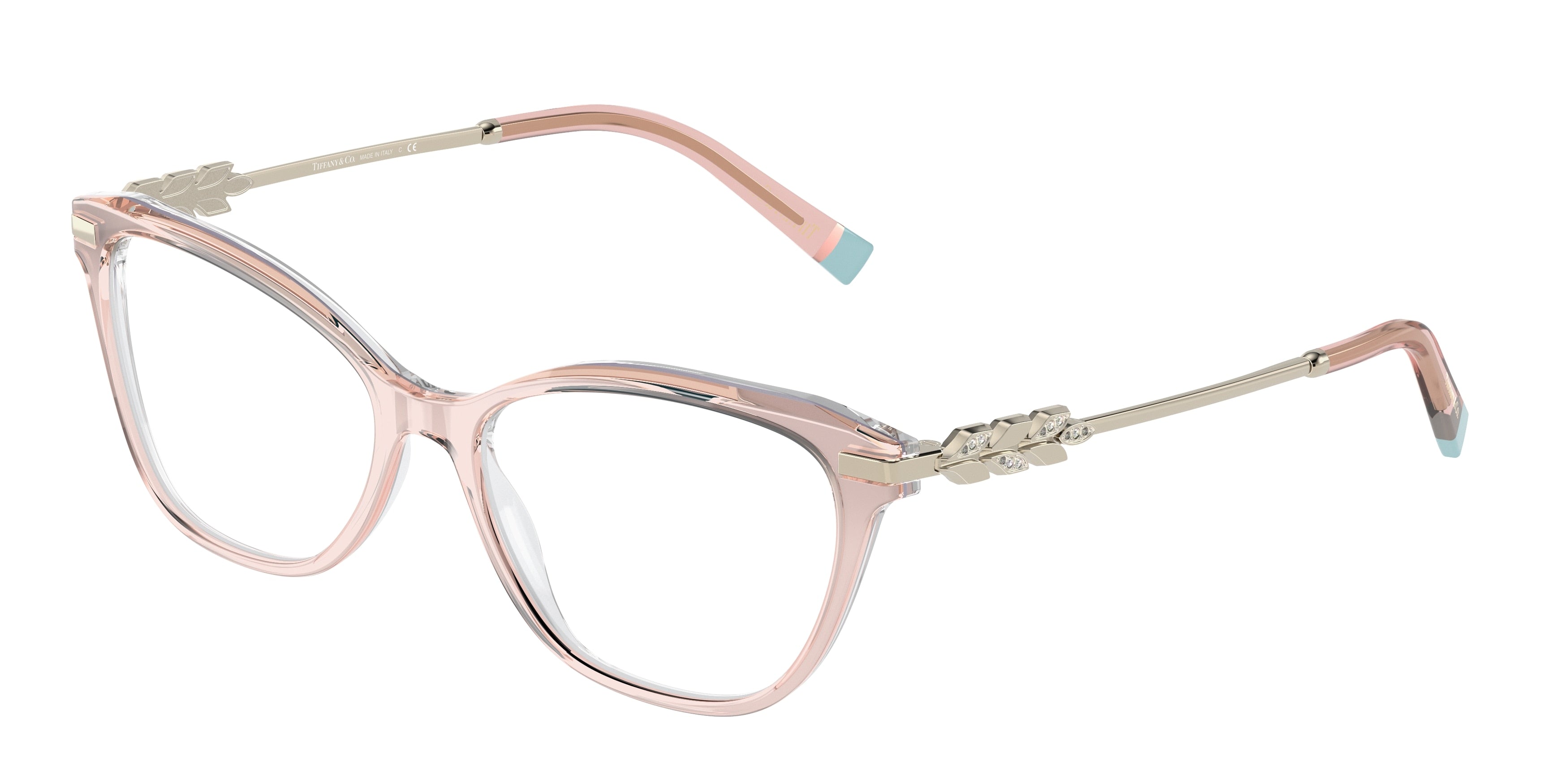 Tiffany TF2219B Pillow Eyeglasses 8334-Milky Pink Gradient 54-140-16 - Color Map Pink