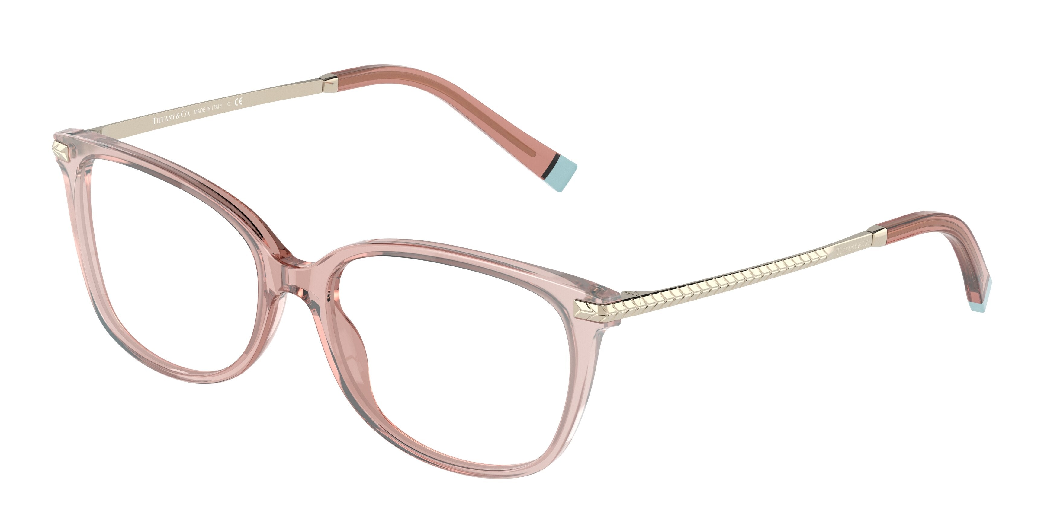 Tiffany TF2221 Rectangle Eyeglasses 8345-Pink Gradient Milky Pink 54-140-16 - Color Map Pink