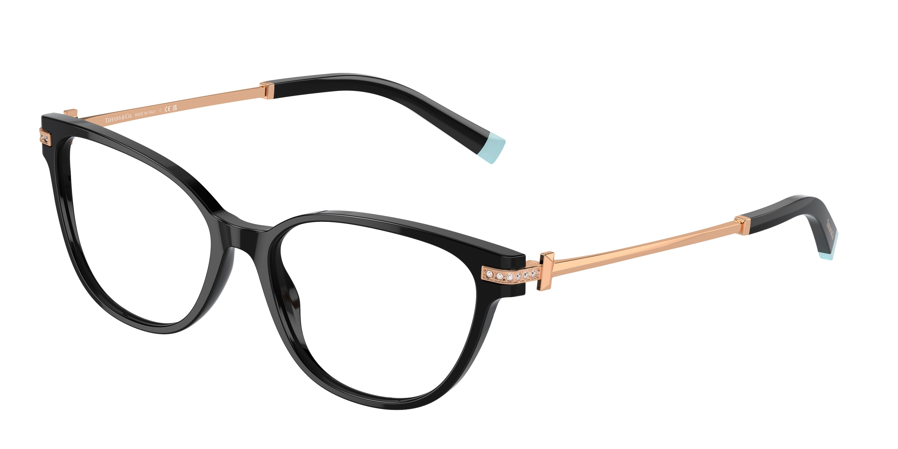 Tiffany TF2223B Cat Eye Eyeglasses 8001-Black 54-140-16 - Color Map Black