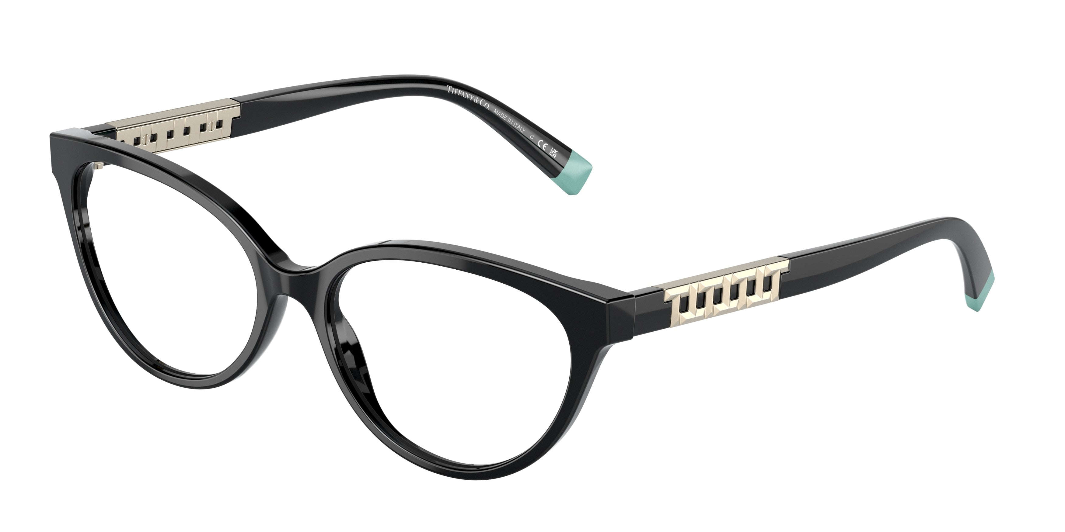 Tiffany TF2226 Cat Eye Eyeglasses 8001-Black 54-140-16 - Color Map Black