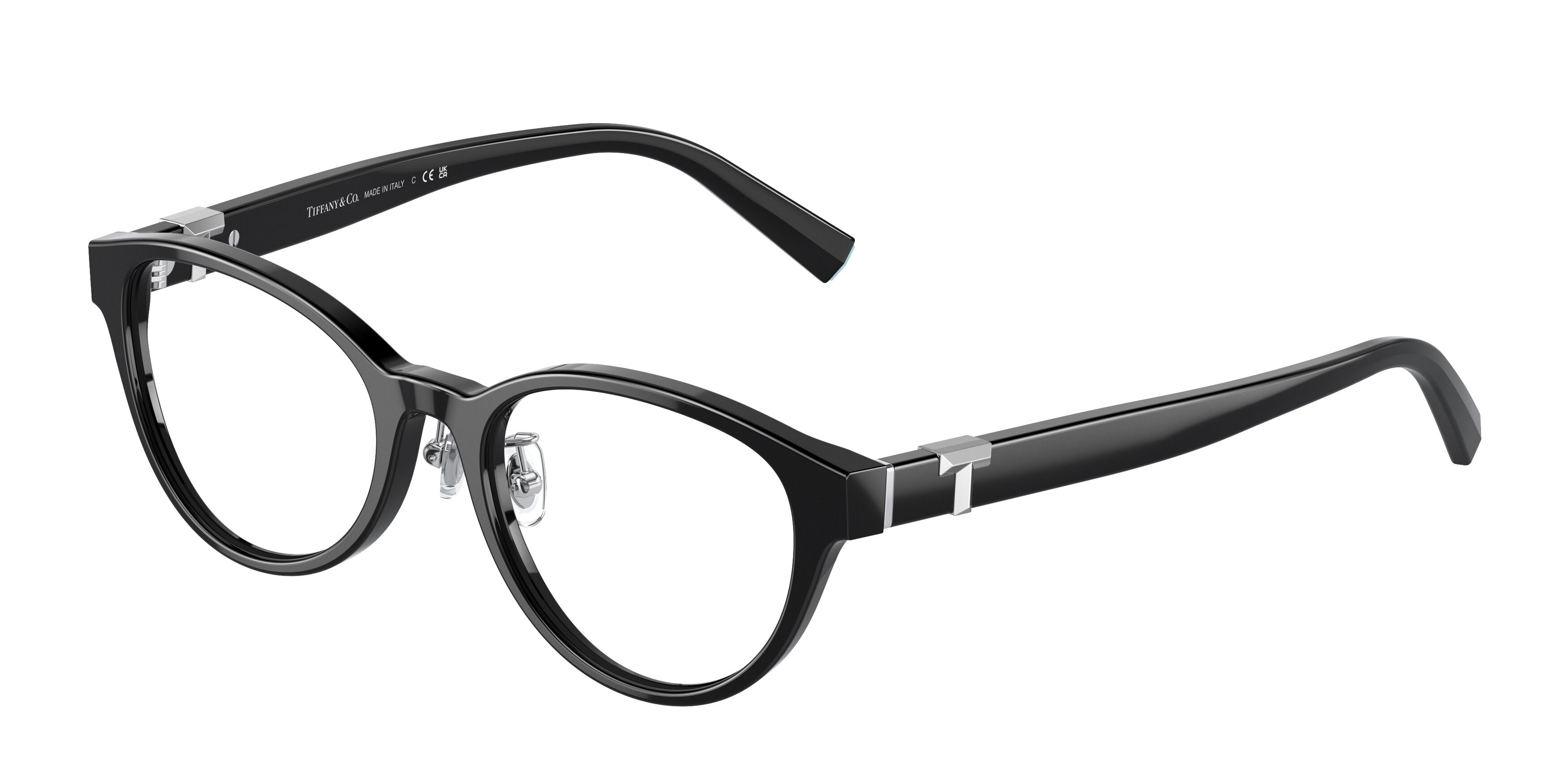 Tiffany TF2236D Oval Eyeglasses 8001-Black 48-140-17 - Color Map Black