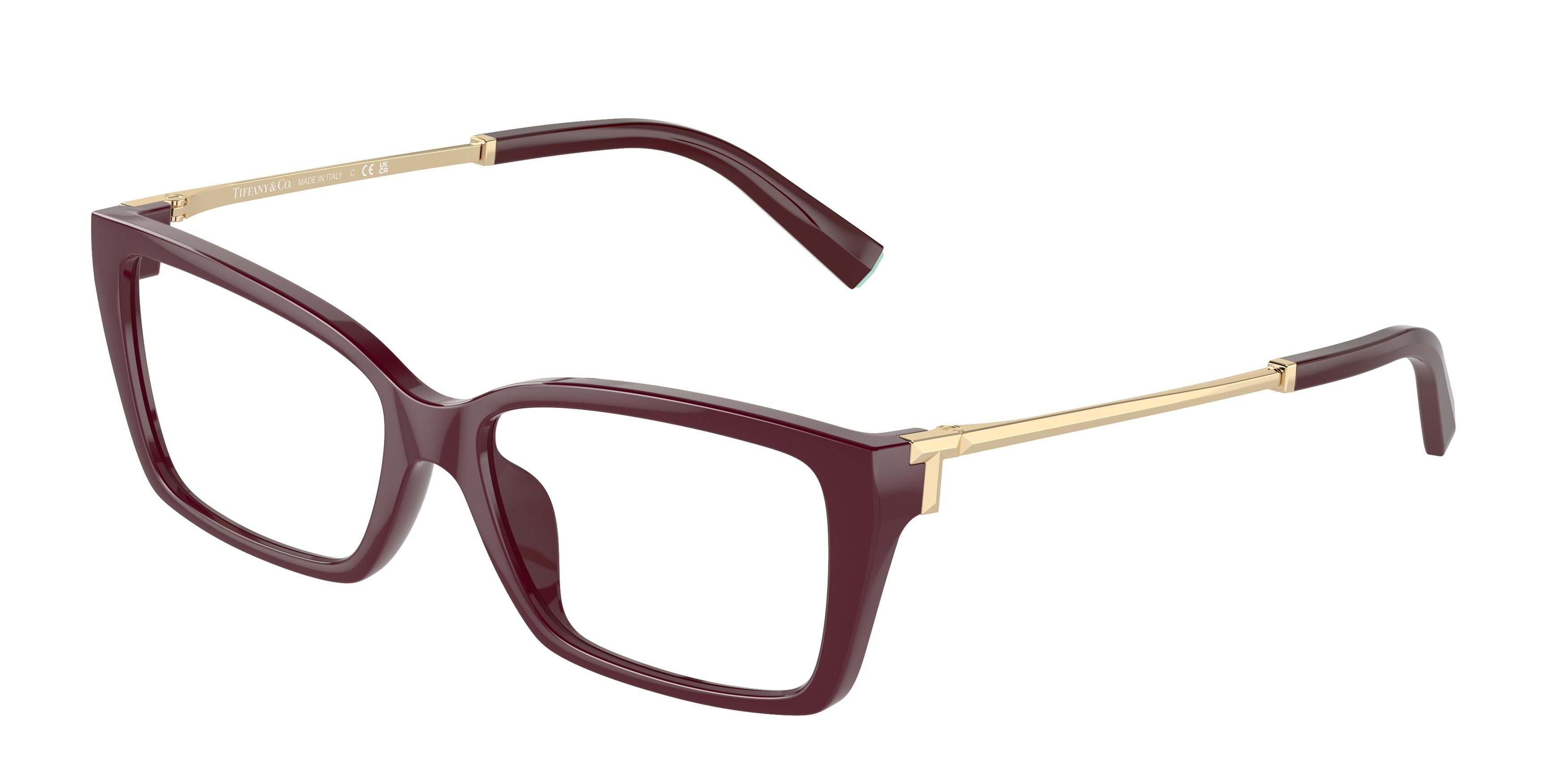 Tiffany TF2239U Rectangle Eyeglasses 8389-Burgundy 54-135-15 - Color Map Violet