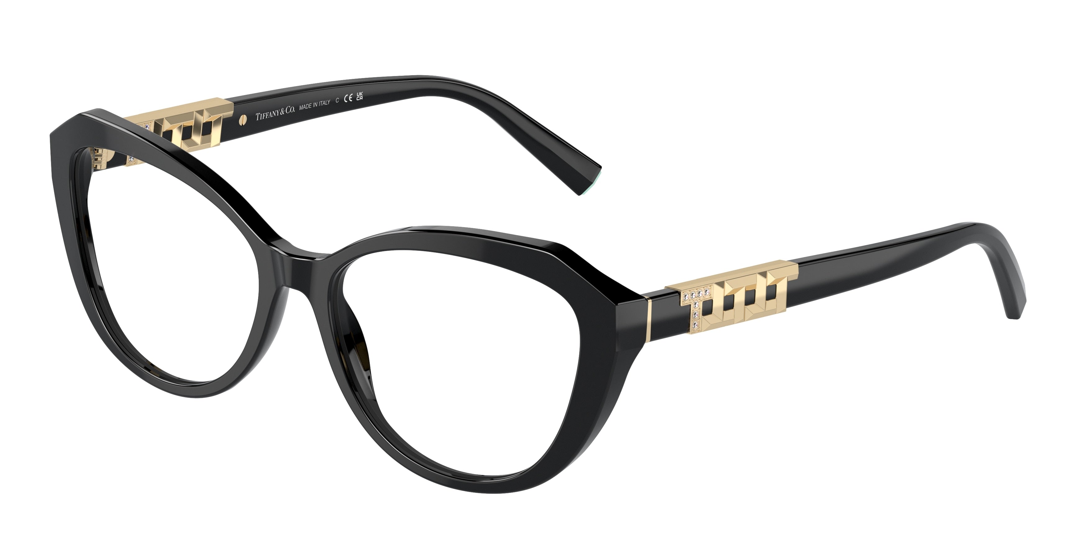 Tiffany TF2241B Cat Eye Eyeglasses 8001-Black 54-140-16 - Color Map Black