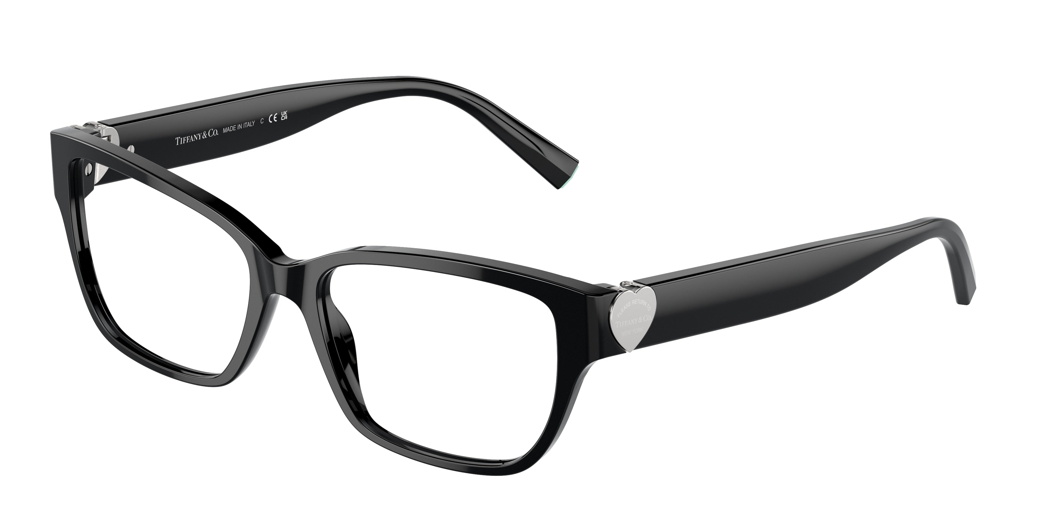 Tiffany TF2245F Rectangle Eyeglasses 8001-Black 52-140-16 - Color Map Black
