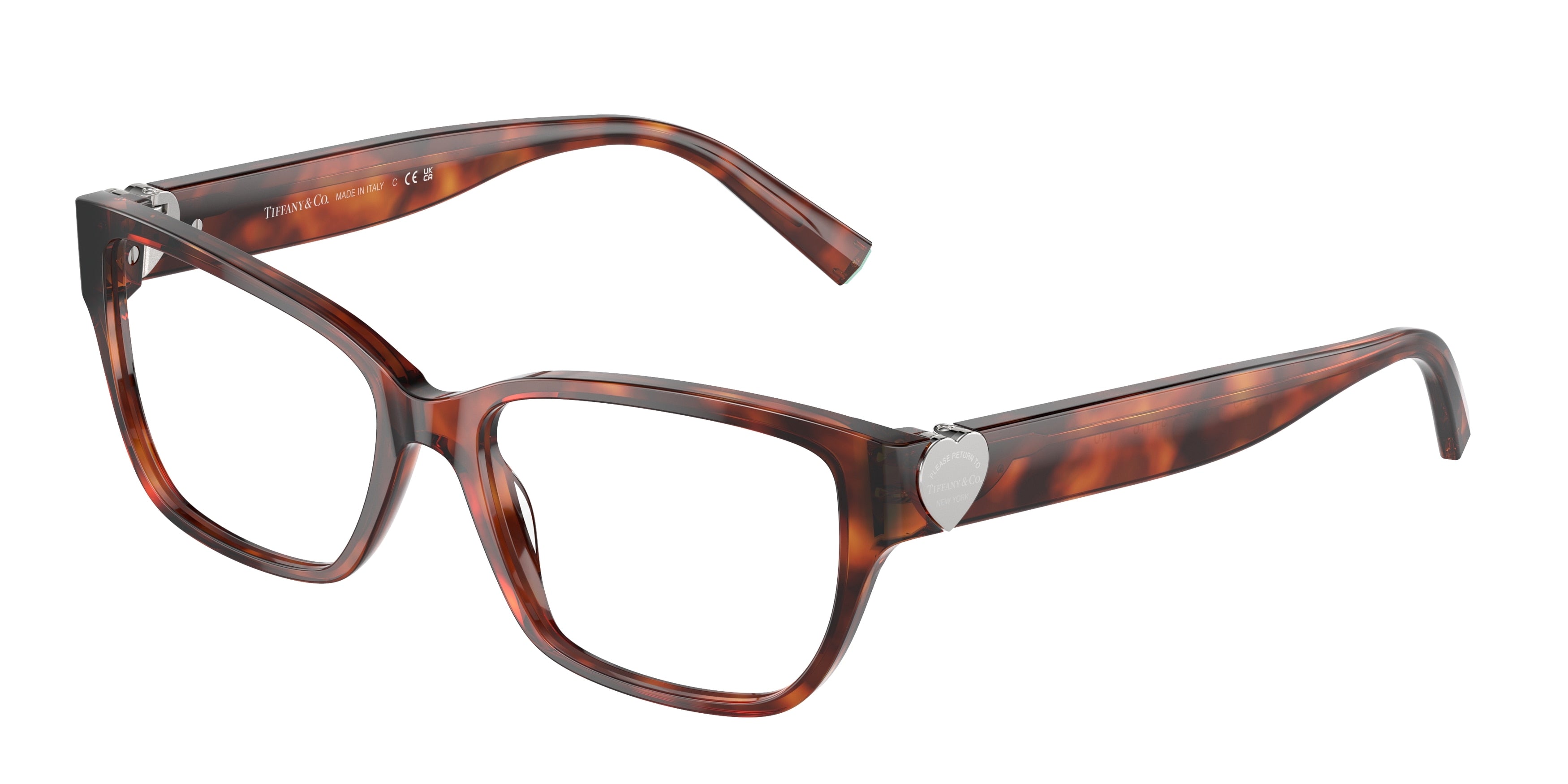 Tiffany TF2245 Rectangle Eyeglasses 8002-Havana 54-140-16 - Color Map Tortoise