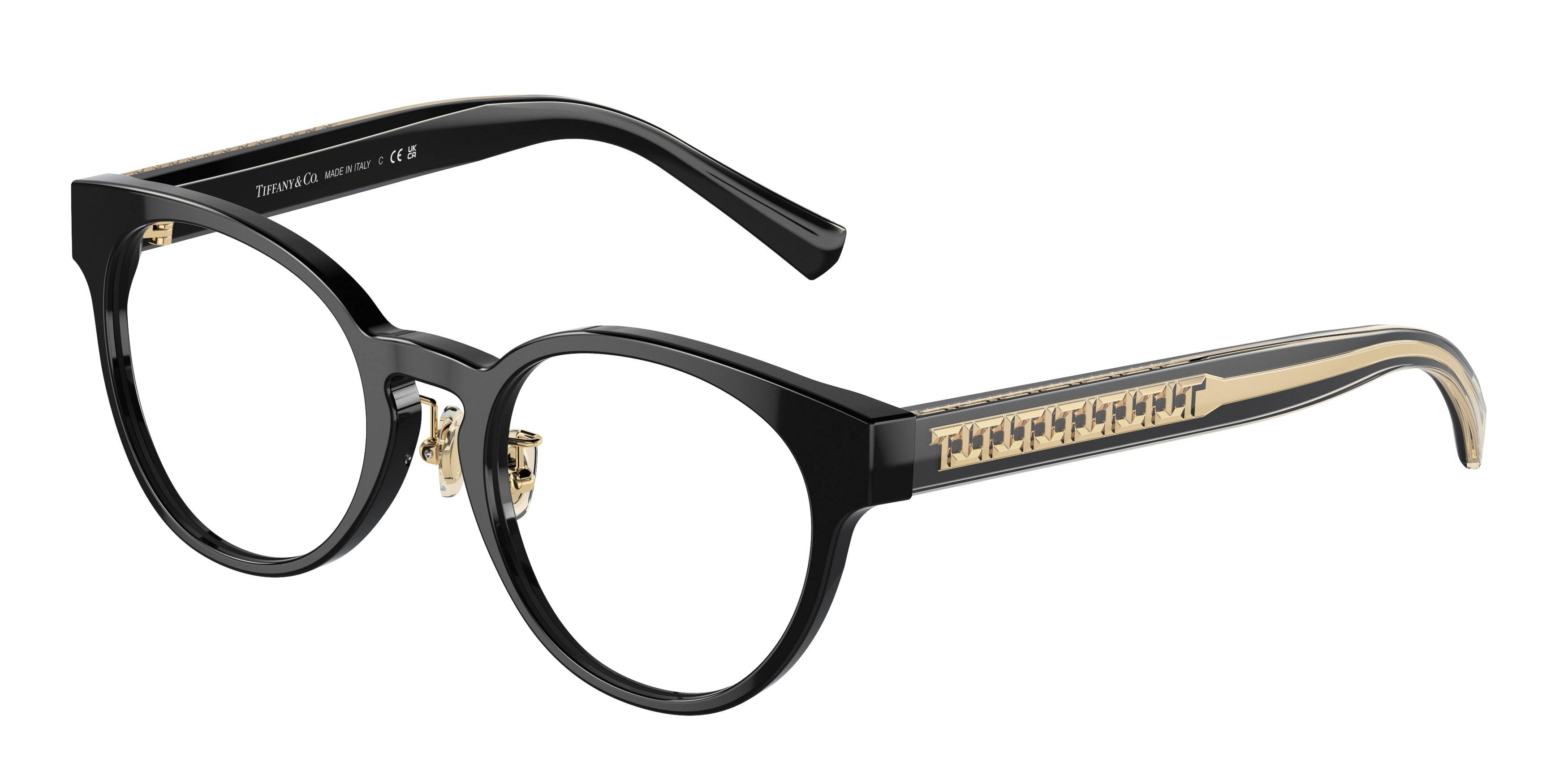 Tiffany TF2250F Phantos Eyeglasses 8001-Black 50-140-19 - Color Map Black