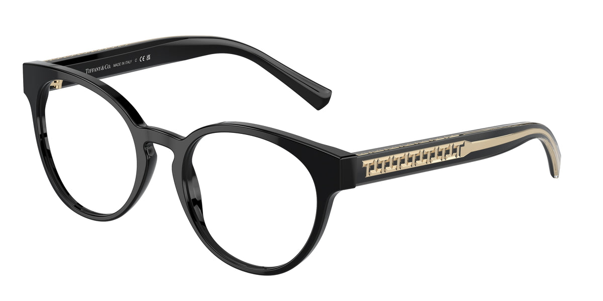 Tiffany TF2250 Phantos Eyeglasses 8001-Black 52-140-19 - Color Map Black