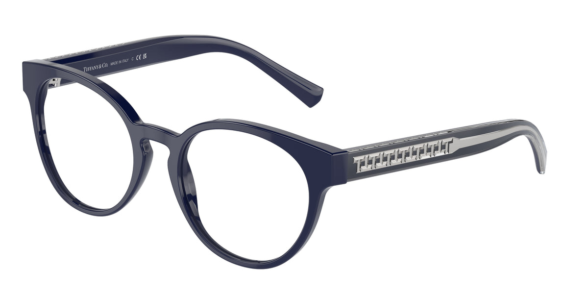 Tiffany TF2250 Phantos Eyeglasses 8396-Solid Dark Blue 52-140-19 - Color Map Blue