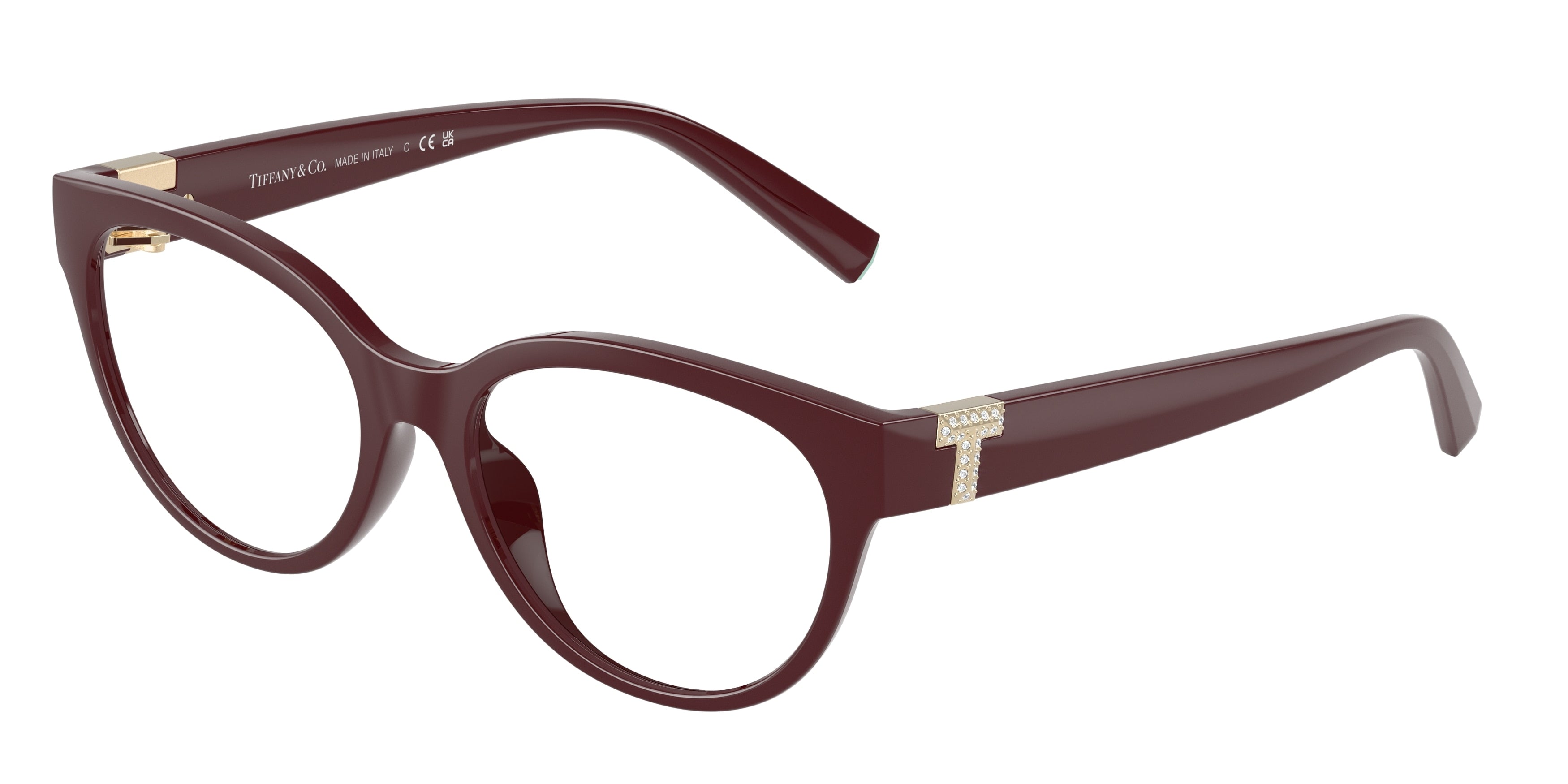 Tiffany TF2258BU Cat Eye Eyeglasses 8389-Burgundy 54-140-17 - Color Map Violet