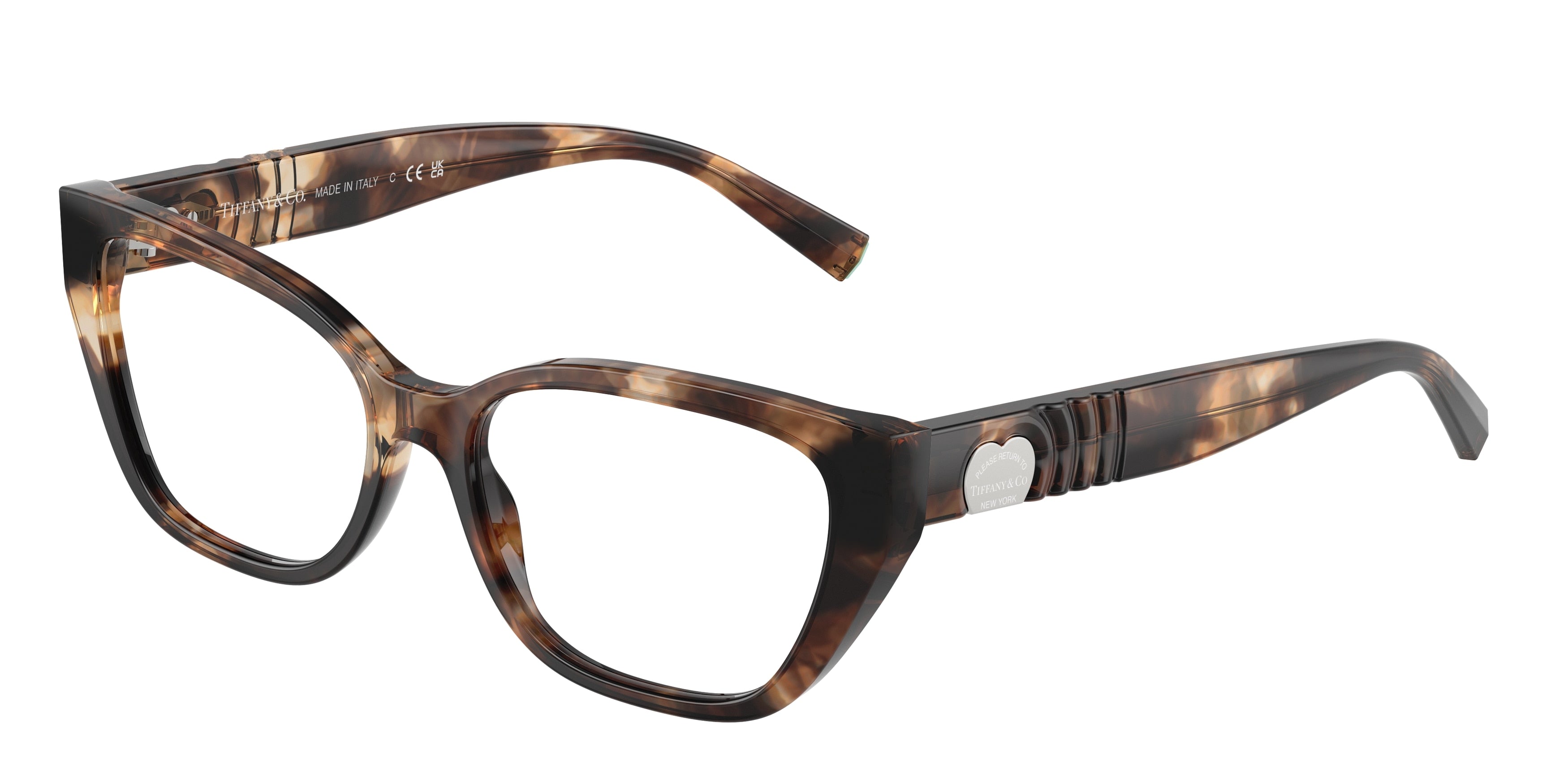 Tiffany TF2259 Cat Eye Eyeglasses 8421-Spotted Brown Havana 54-140-16 - Color Map Brown