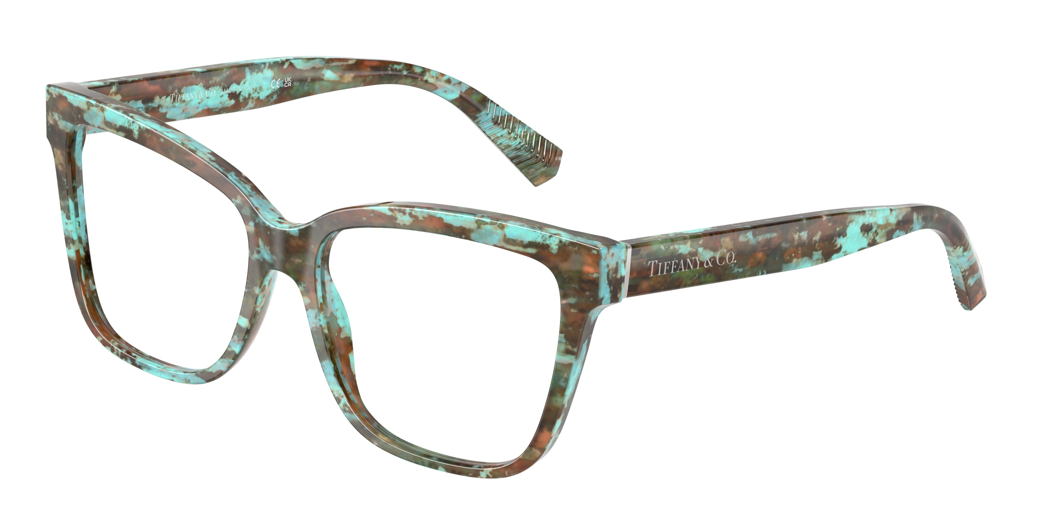 Tiffany TF2260 Cat Eye Eyeglasses 8422-Havana Tiffany Blue 55-140-16 - Color Map Tortoise