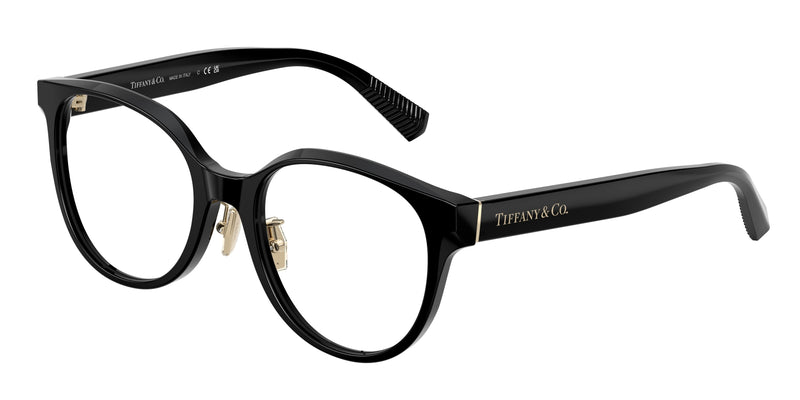 Tiffany TF2264D Round Eyeglasses 8001-Black 52-140-19 - Color Map Black