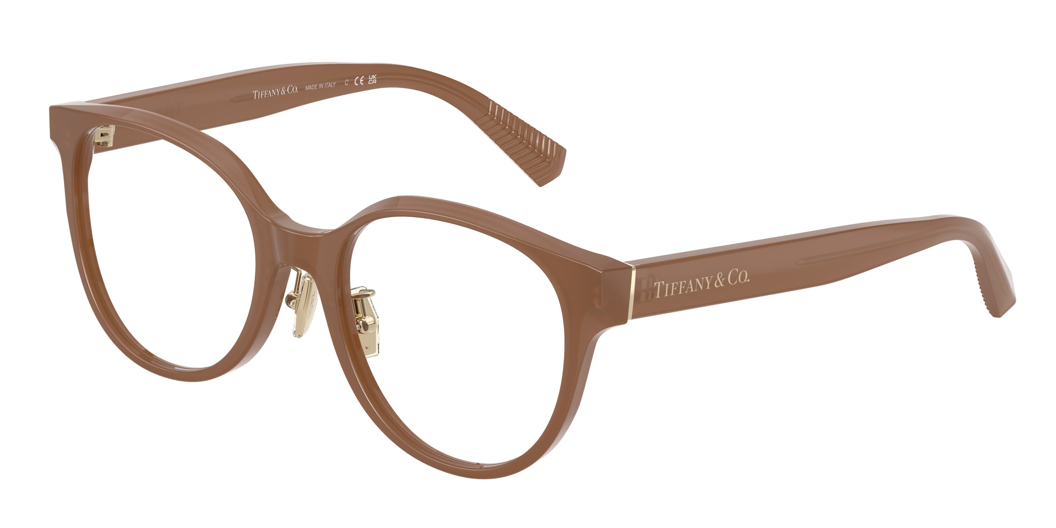 Tiffany TF2264D Round Eyeglasses 8423-Opal Brown 52-140-19 - Color Map Brown