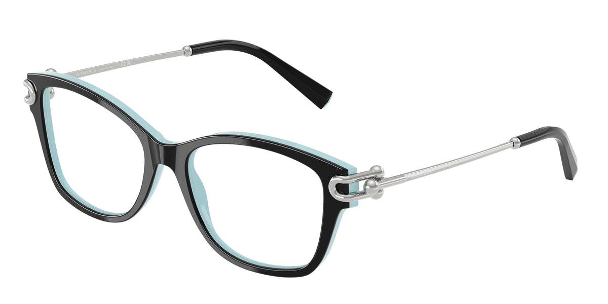 Tiffany TF2266 Butterfly Eyeglasses 8055-Black On Tiffany Blue 53-140-17 - Color Map Black