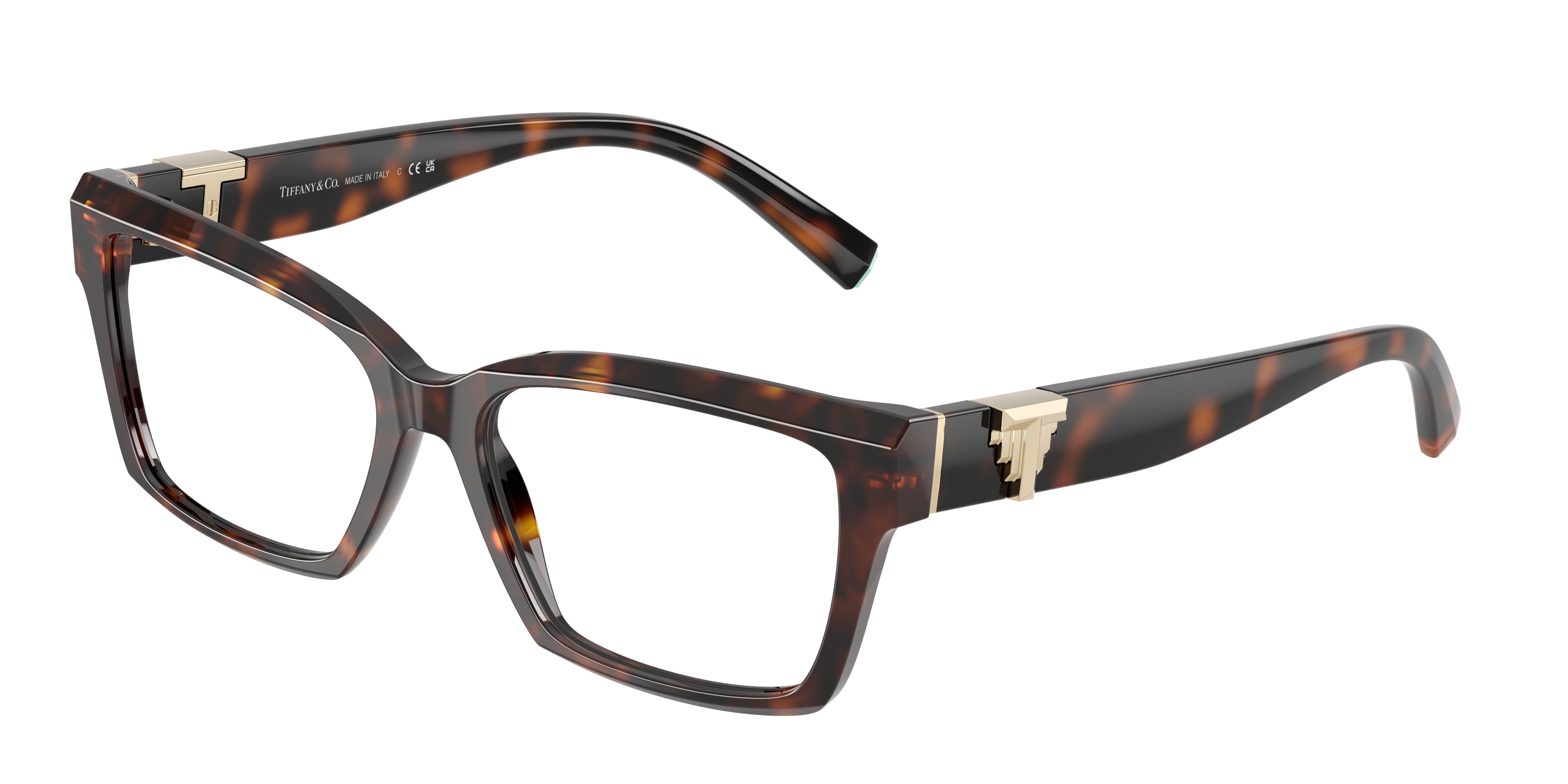 Tiffany TF2267F Square Eyeglasses 8015-Havana 52-140-16 - Color Map Tortoise