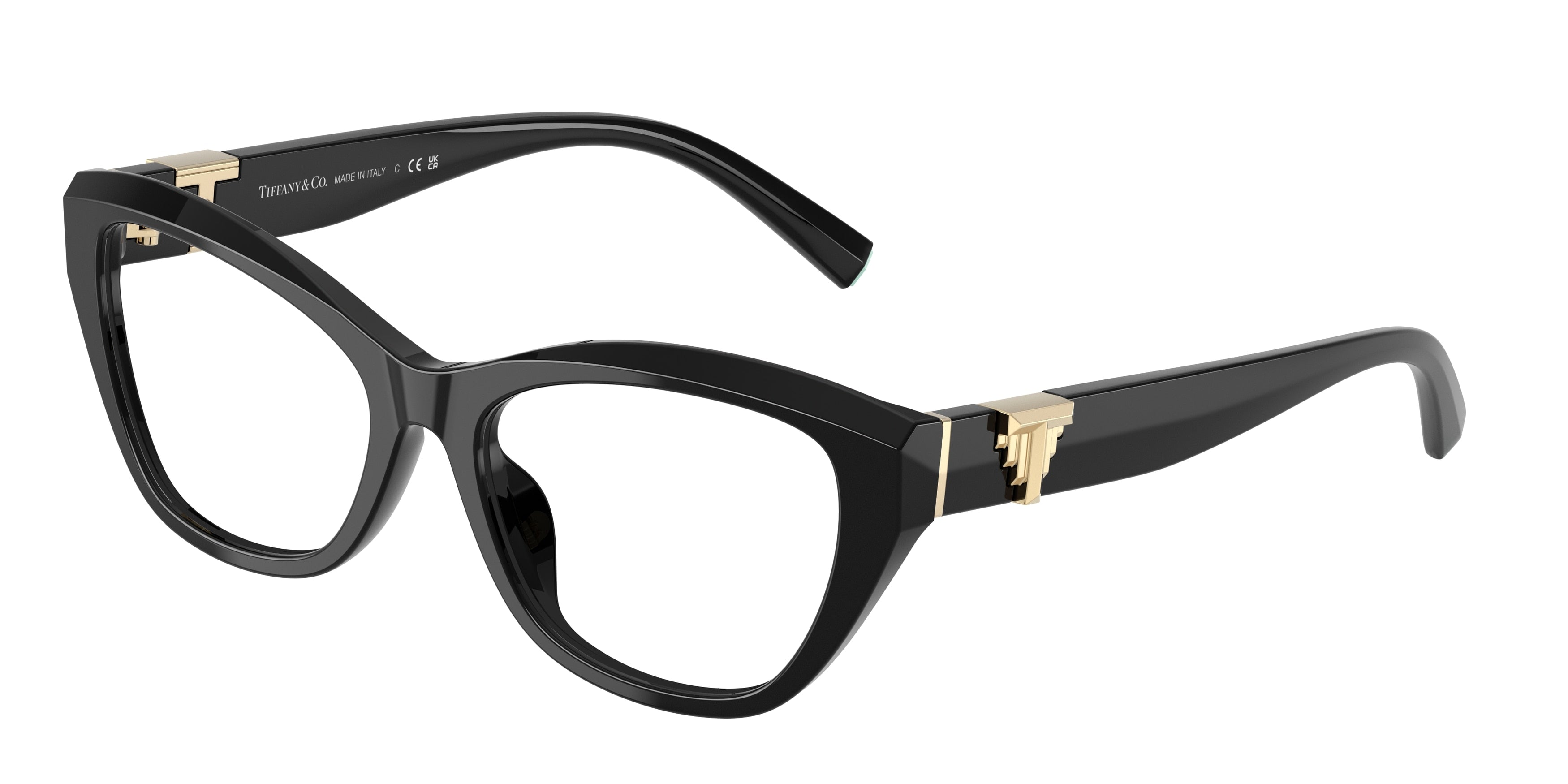 Tiffany TF2268U Cat Eye Eyeglasses 8001-Black 54-140-17 - Color Map Black
