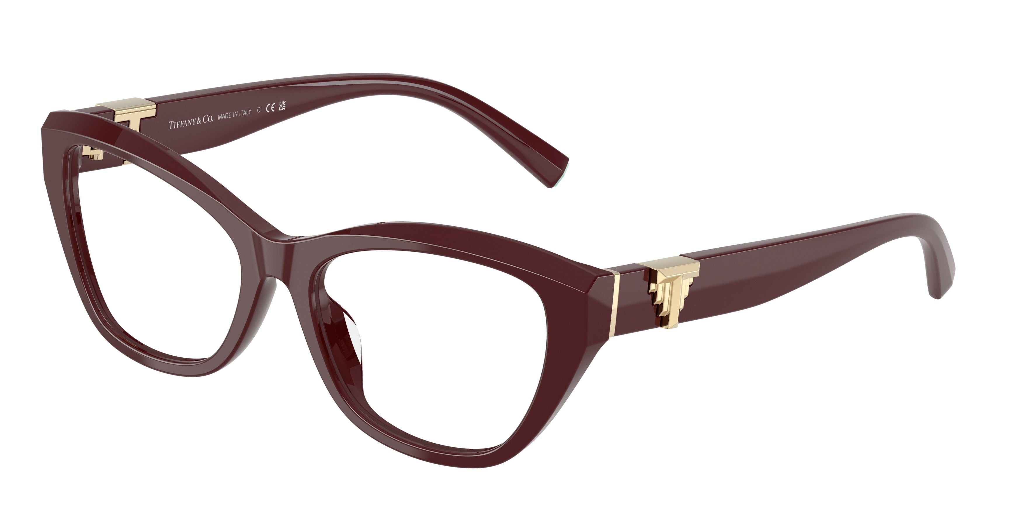 Tiffany TF2268U Cat Eye Eyeglasses 8389-Burgundy 54-140-17 - Color Map Violet