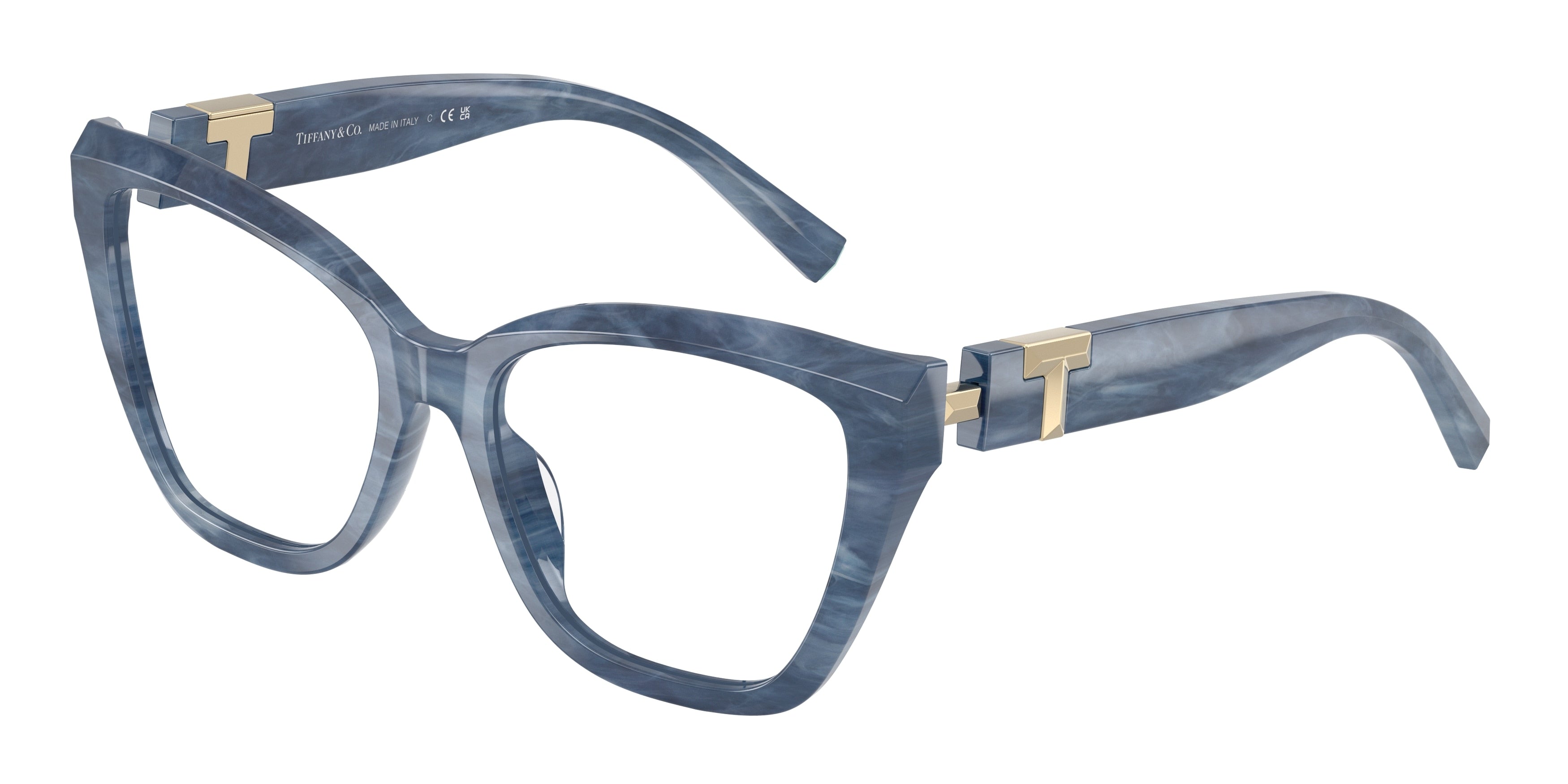 Tiffany TF2271 Cat Eye Eyeglasses 8432-Striped Tanzanite 54-140-17 - Color Map Blue