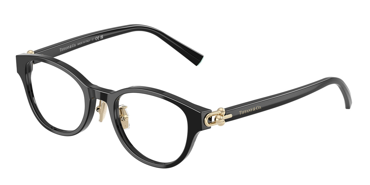 Tiffany TF2273D Round Eyeglasses 8001-Black 48-140-20 - Color Map Black