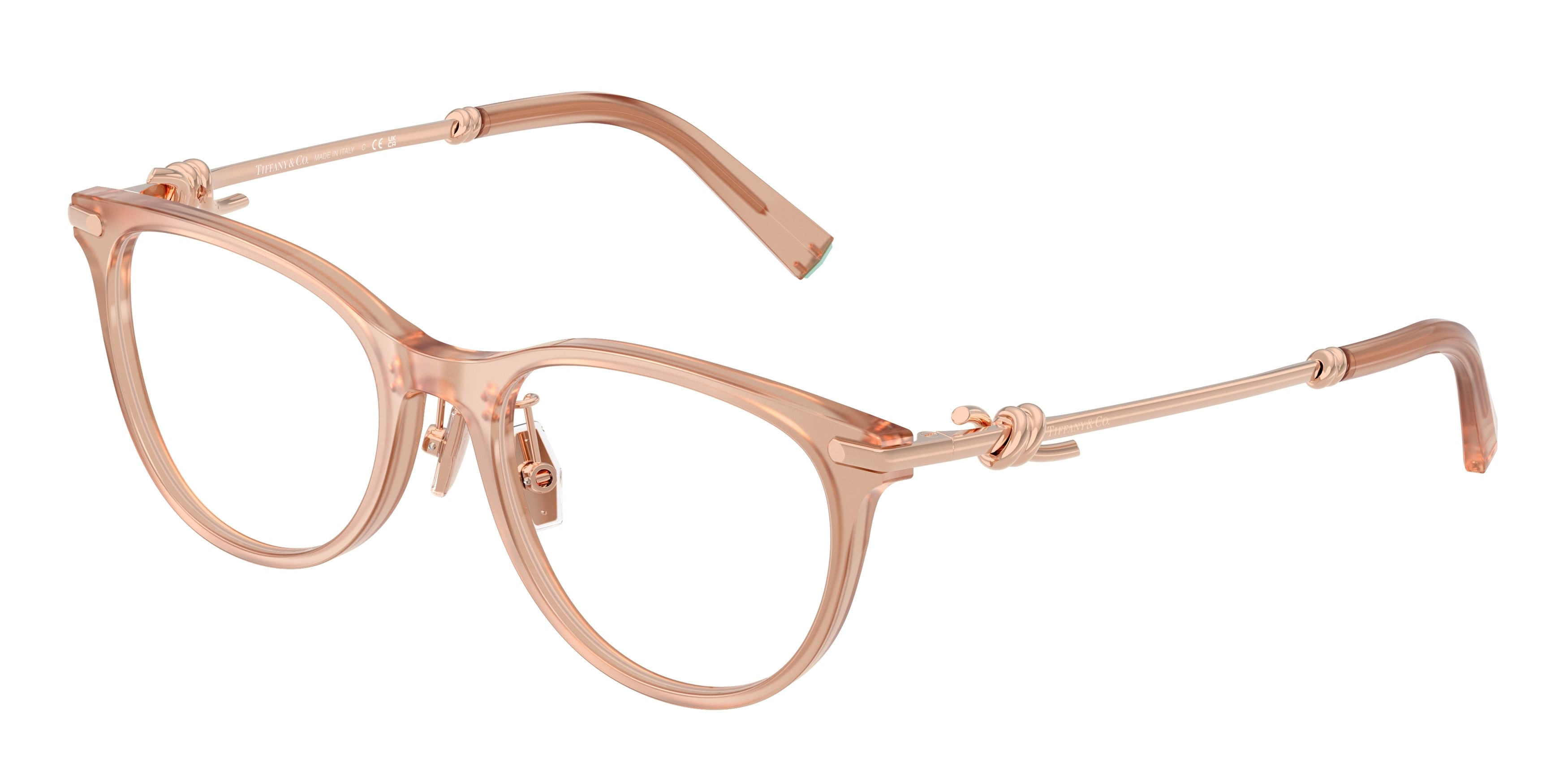 Tiffany TF2279D Round Eyeglasses 8268-Opal Nude 52-145-18 - Color Map Pink