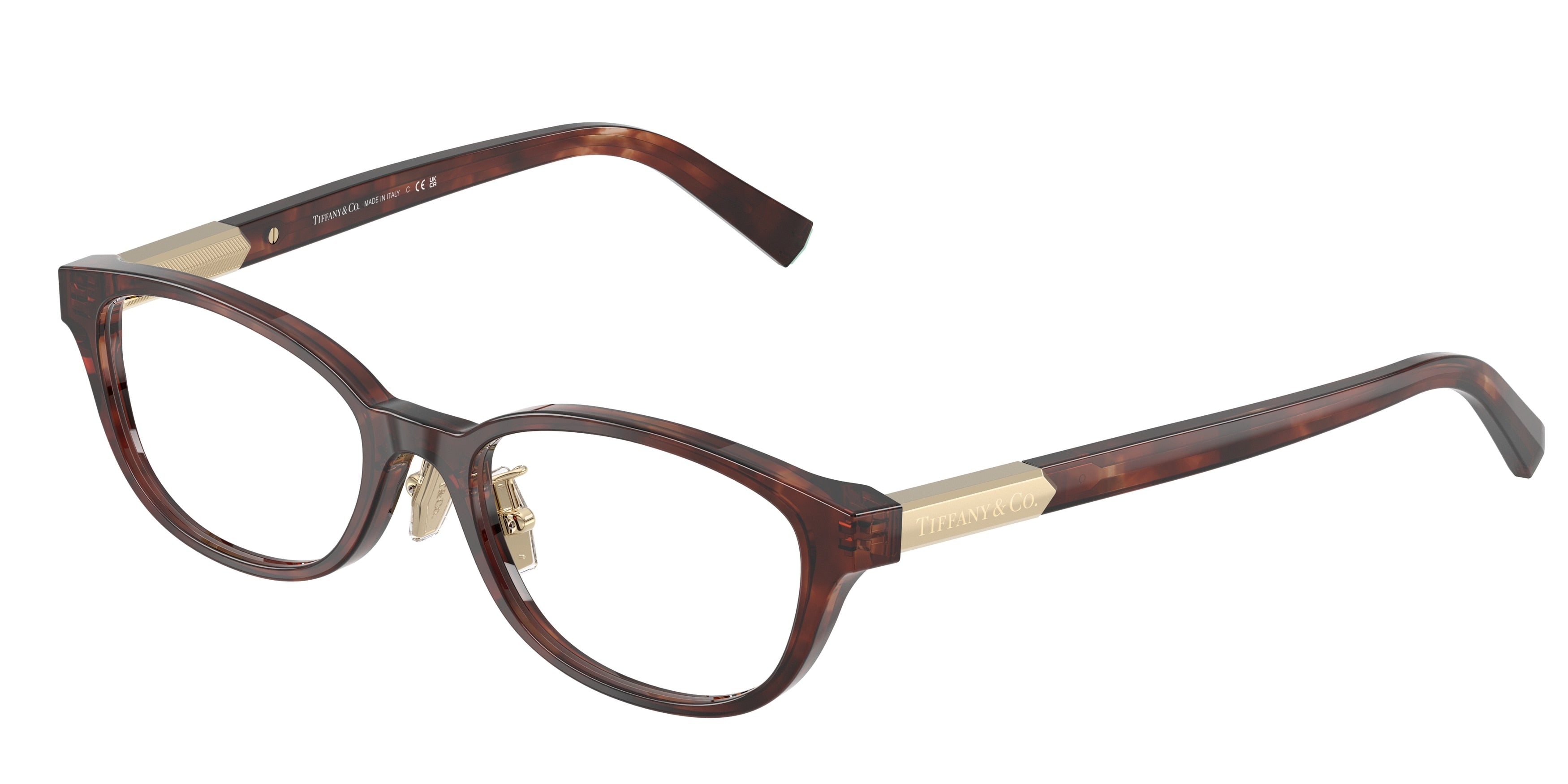 Tiffany TF2280D Pillow Eyeglasses 8421-Spotted Brown Havana 51-140-17 - Color Map Brown