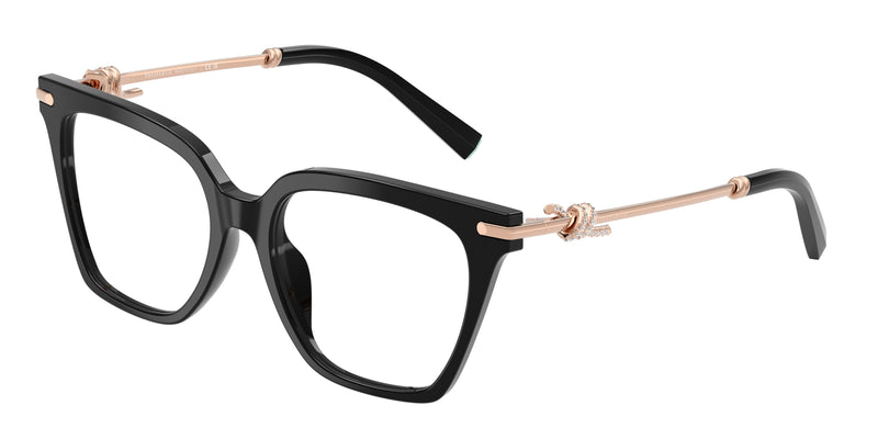 Tiffany TF2284B Square Eyeglasses 8001-Black 53-140-17 - Color Map Black