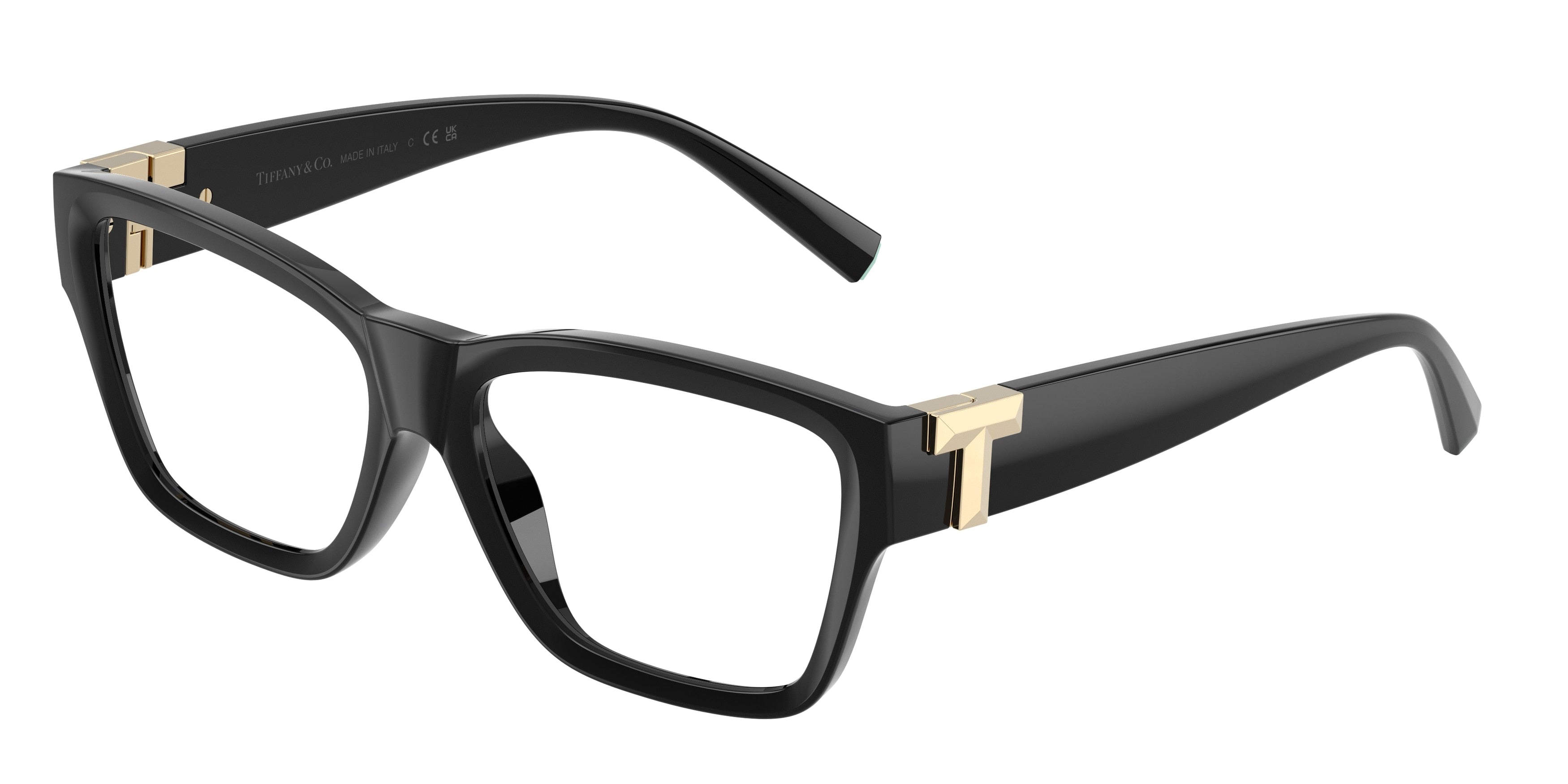 Tiffany TF2285U Rectangle Eyeglasses 8001-Black 55-140-16 - Color Map Black