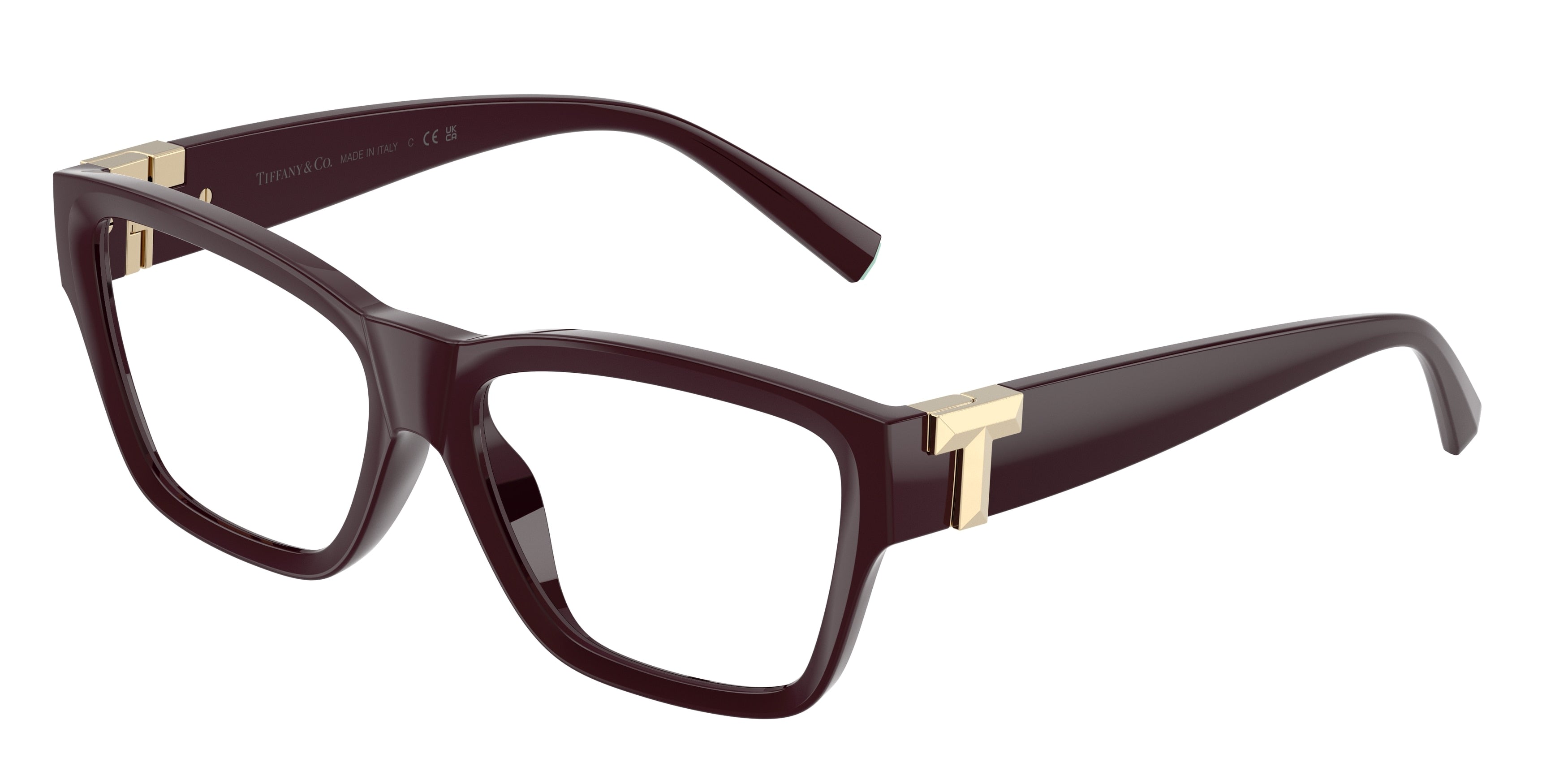 Tiffany TF2285U Rectangle Eyeglasses 8447-Burgundy 55-140-16 - Color Map Violet