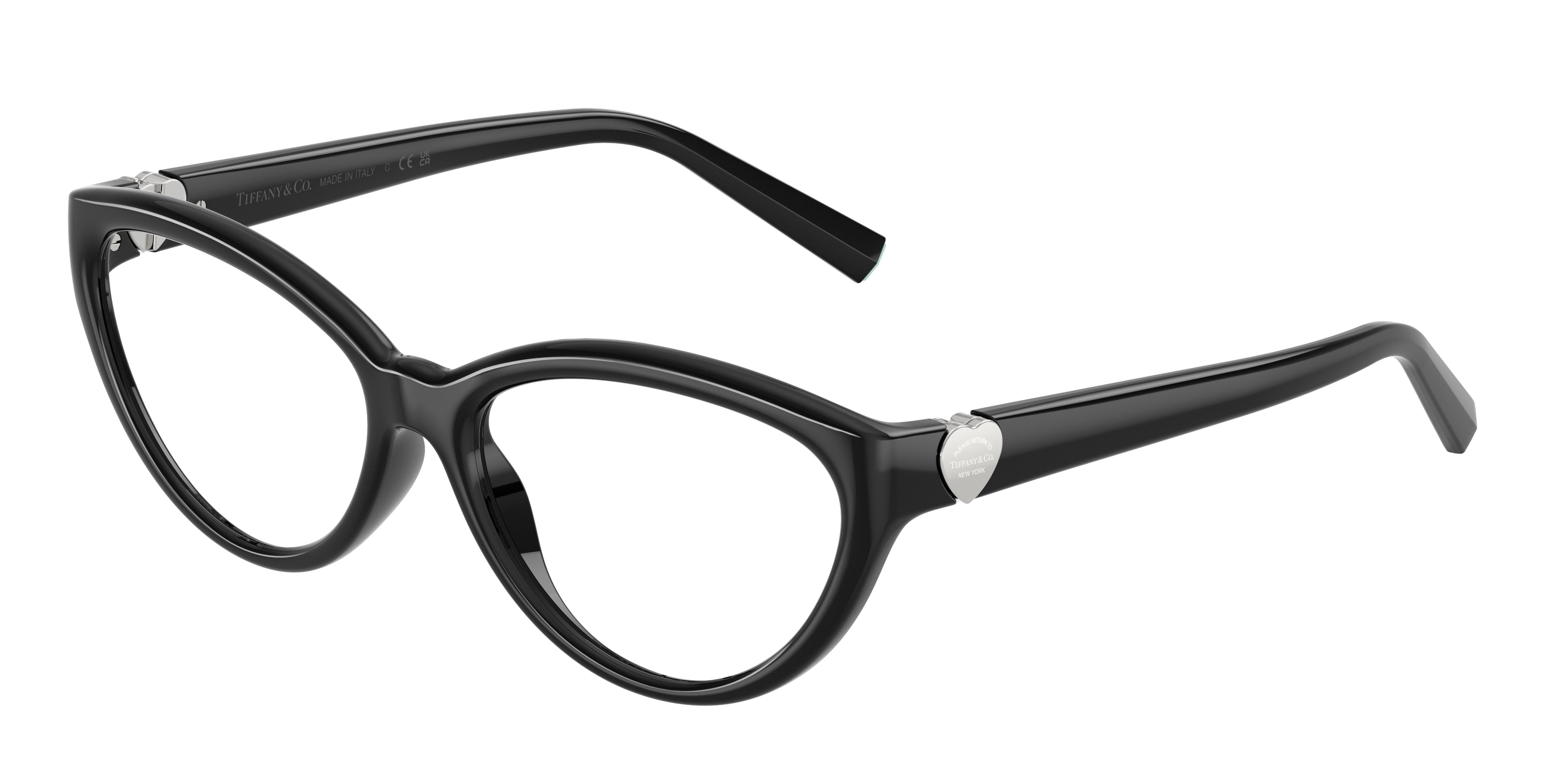 Tiffany TF2287U Cat Eye Eyeglasses 8001-Black 55-140-16 - Color Map Black