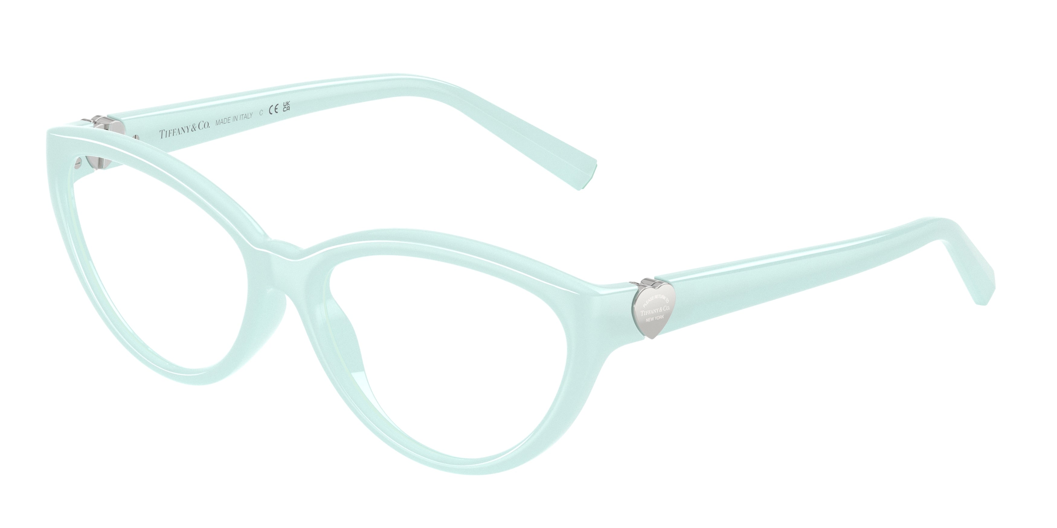 Tiffany TF2287U Cat Eye Eyeglasses 8450-Tiffany Blue 55-140-16 - Color Map Blue