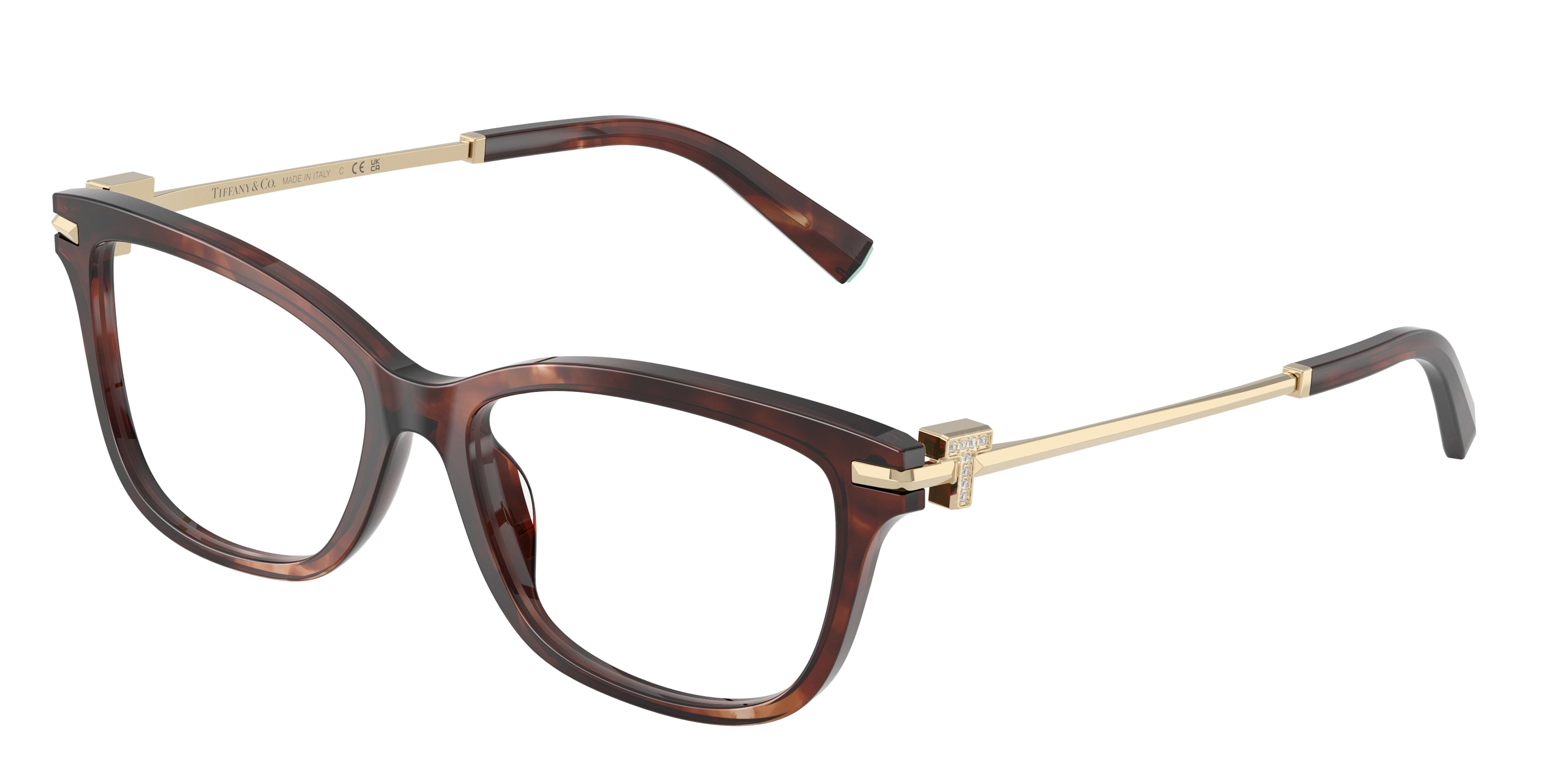 Tiffany TF2288B Pillow Eyeglasses 8421-Spotted Brown Havana 55-140-16 - Color Map Brown