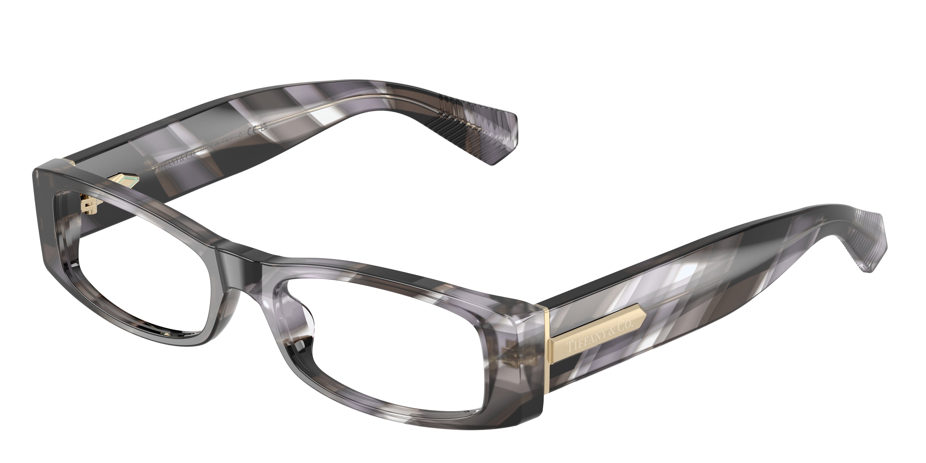 Tiffany TF2294U Rectangle Eyeglasses 8453-Black Havana 53-140-17 - Color Map Black