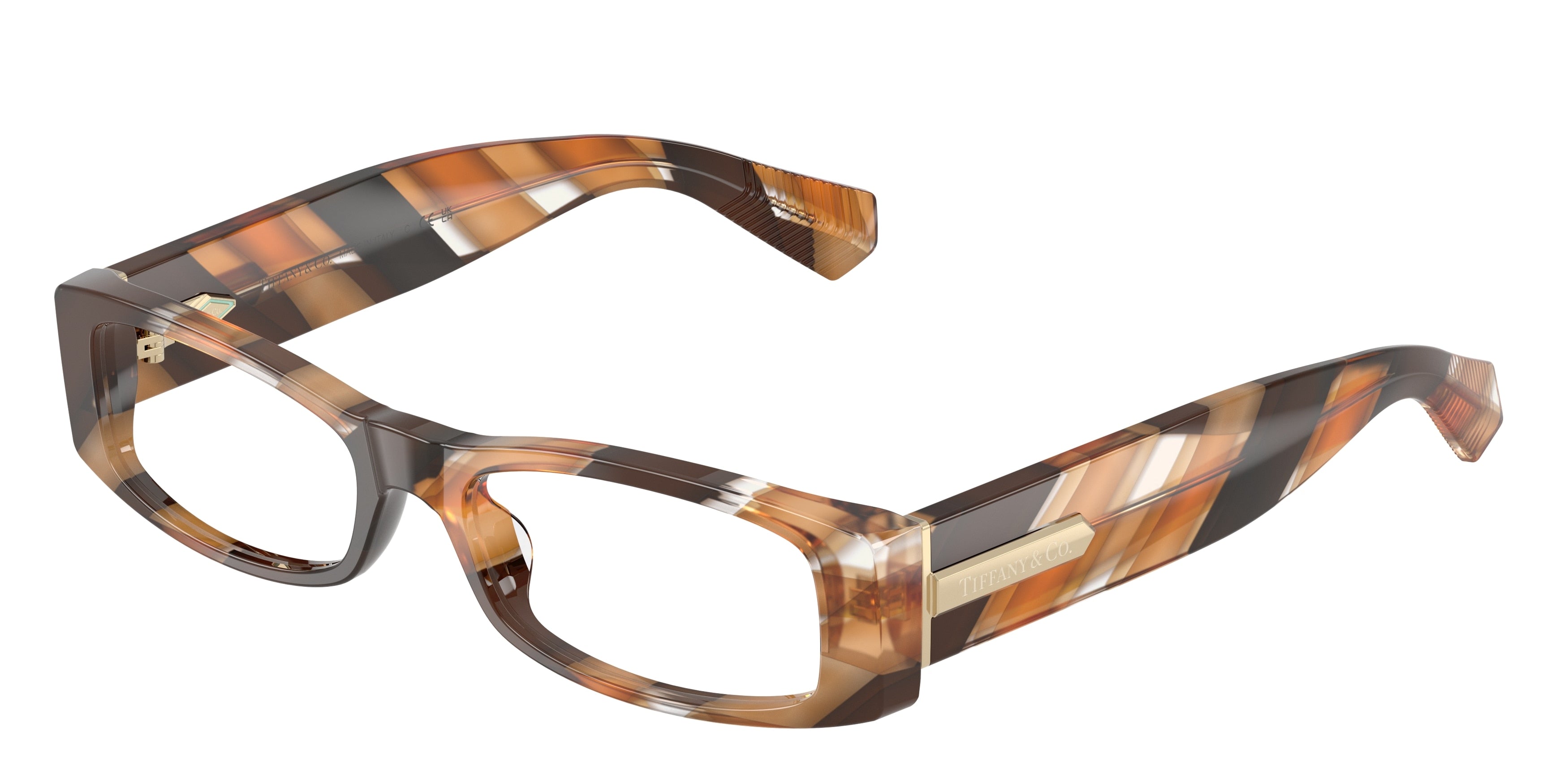 Tiffany TF2294U Rectangle Eyeglasses 8454-Brown Havana 53-140-17 - Color Map Brown