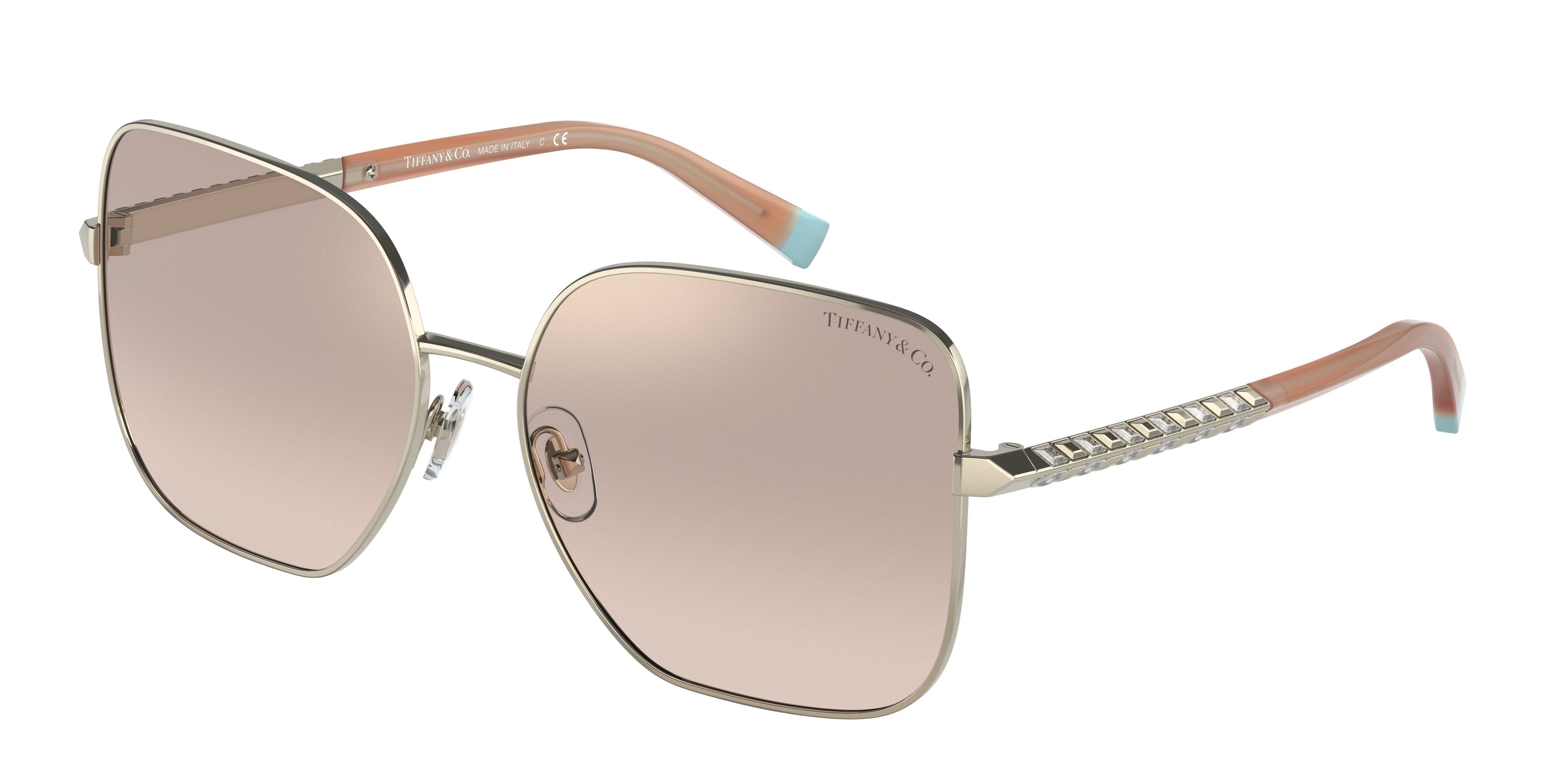 Tiffany TF3078B Square Sunglasses  61614E-Pale Gold 60-140-16 - Color Map Gold