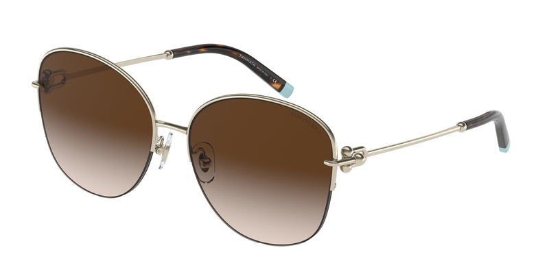 Tiffany TF3082 Rectangle Sunglasses 60213B-Pale Gold 58-140-16 - Color Map Gold