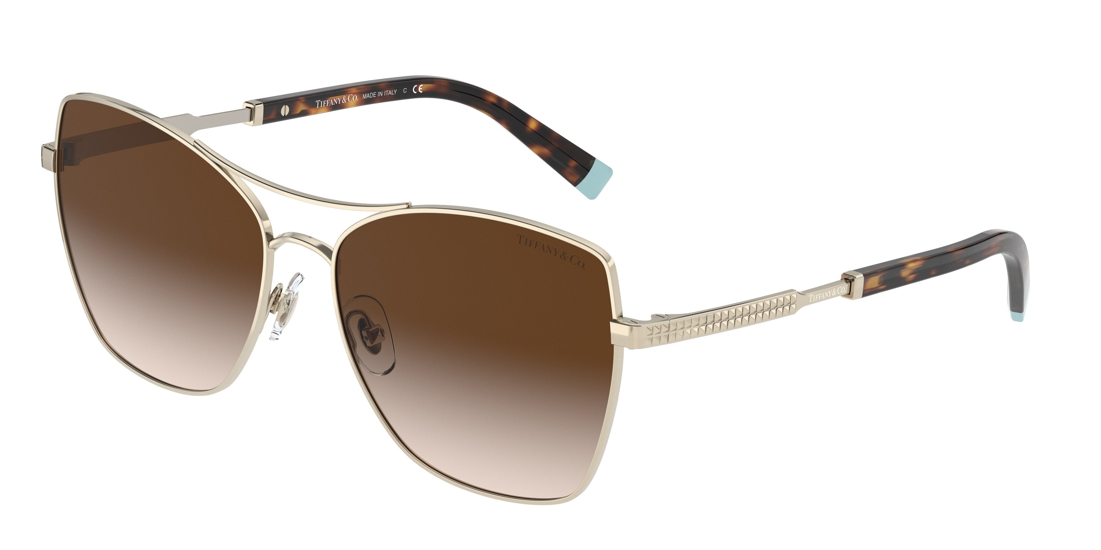 Tiffany TF3084 Square Sunglasses 60213B-Pale Gold 59-145-16 - Color Map Gold