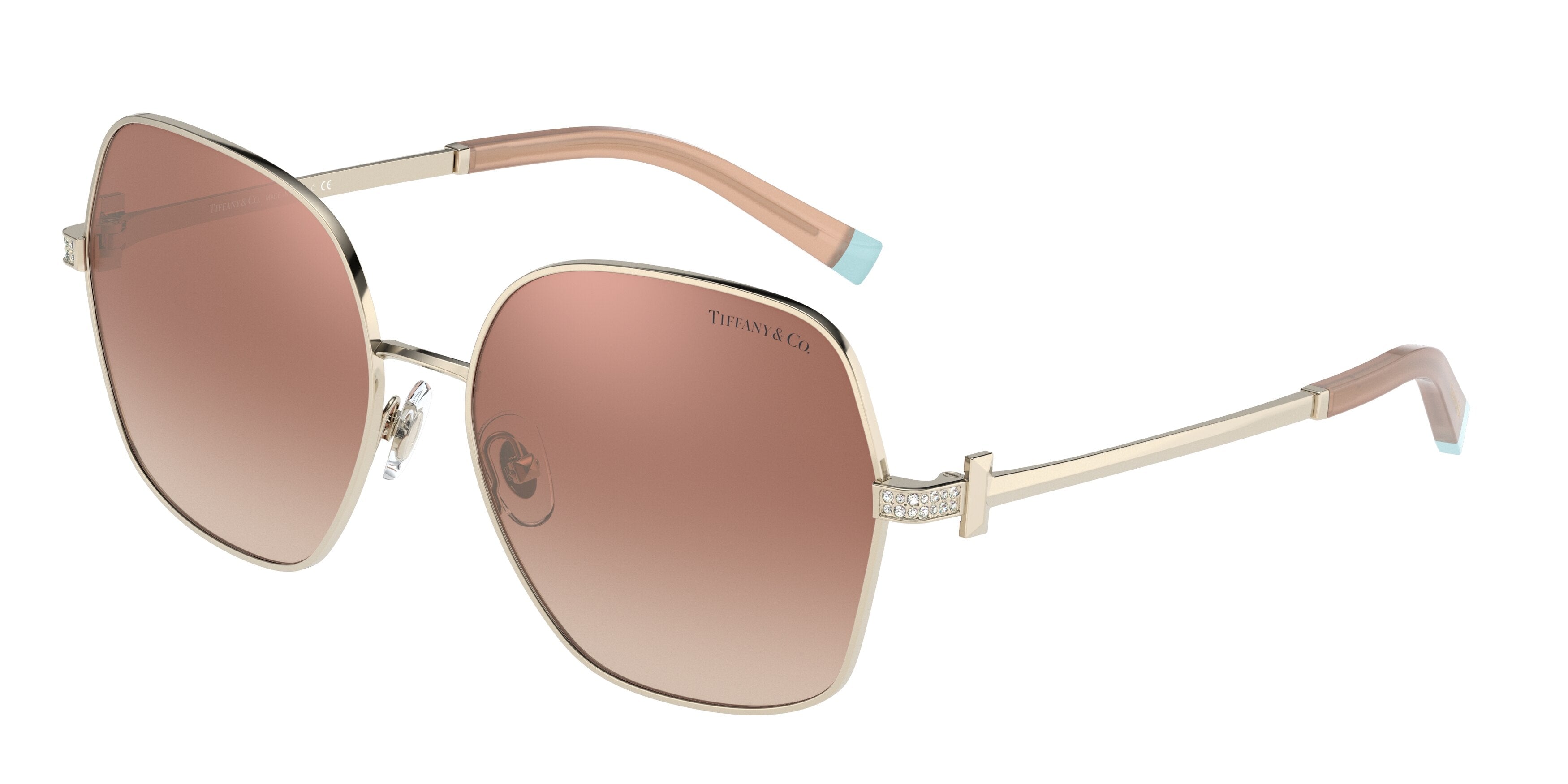 Tiffany TF3085B Irregular Sunglasses 61613N-Pale Gold 59-140-16 - Color Map Gold