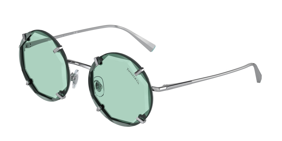 Tiffany TF3091 Round Sunglasses 6001D9-Silver 52-135-19 - Color Map Silver