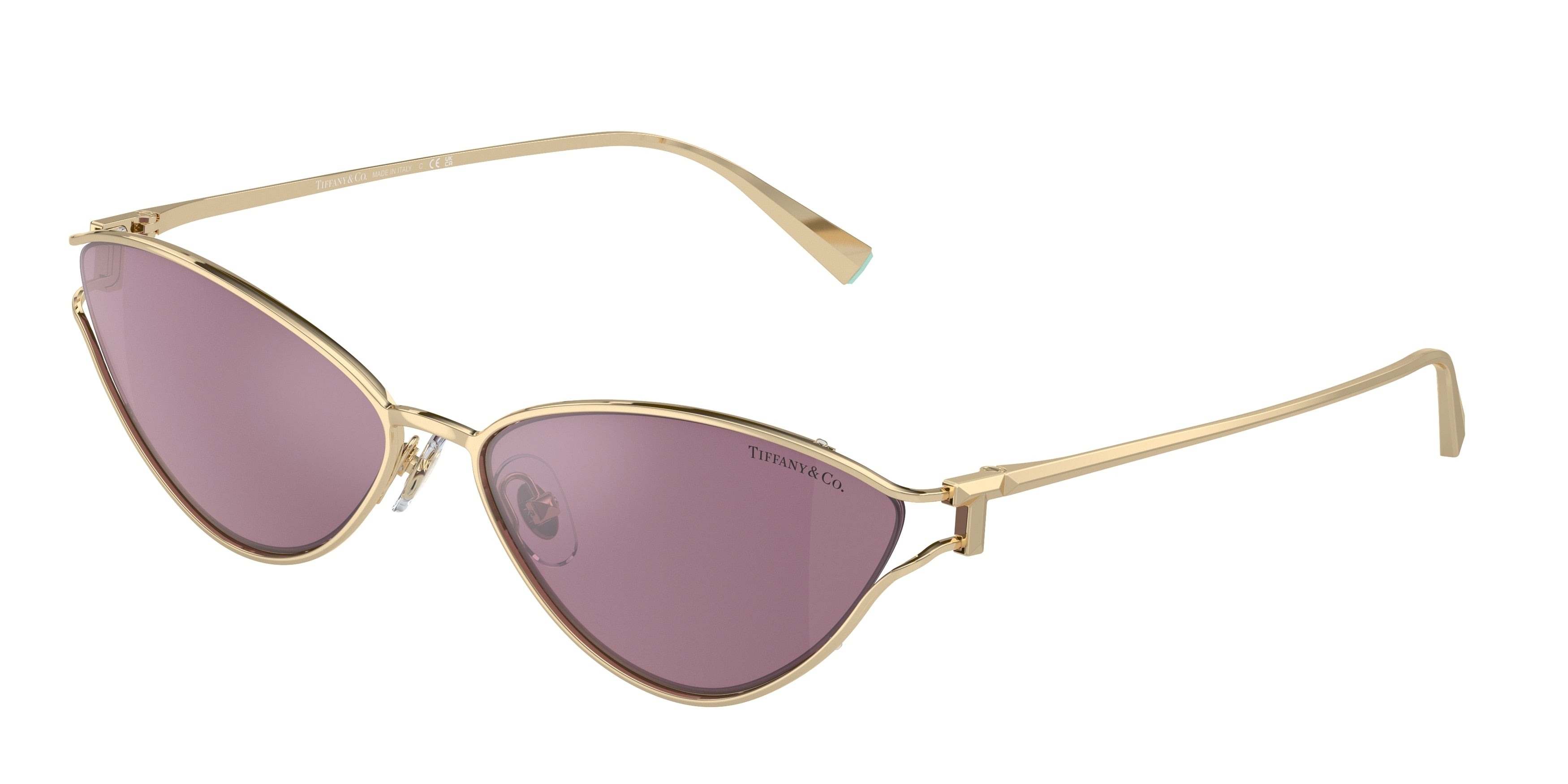Tiffany TF3095 Cat Eye Sunglasses 6194AK-Pale Gold 61-135-16 - Color Map Gold