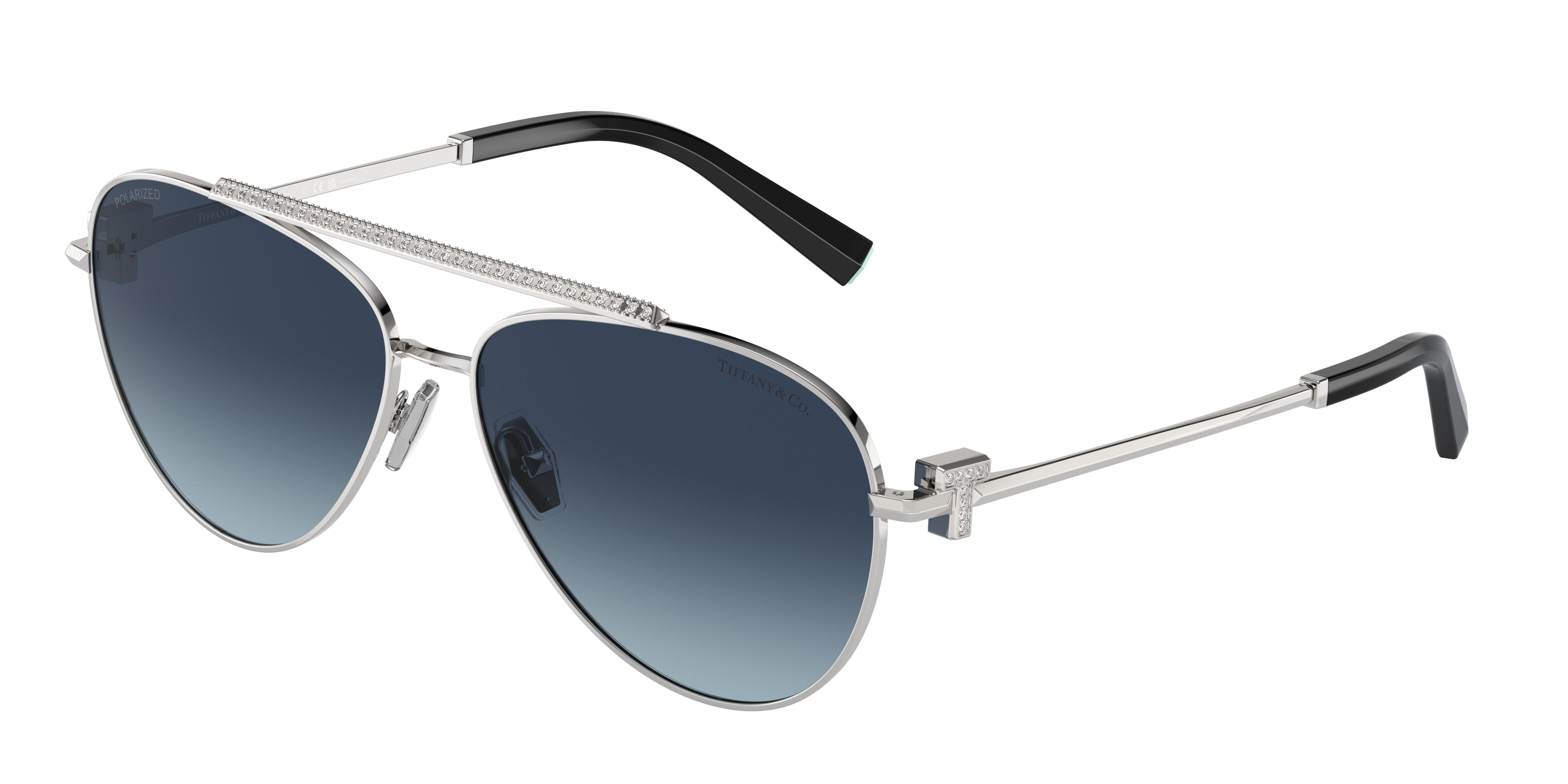 Tiffany TF3101B Pilot Sunglasses 60014U-Silver 59-140-14 - Color Map Silver