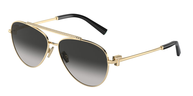 Tiffany TF3101B Pilot Sunglasses 60213C-Pale Gold 59-140-14 - Color Map Gold