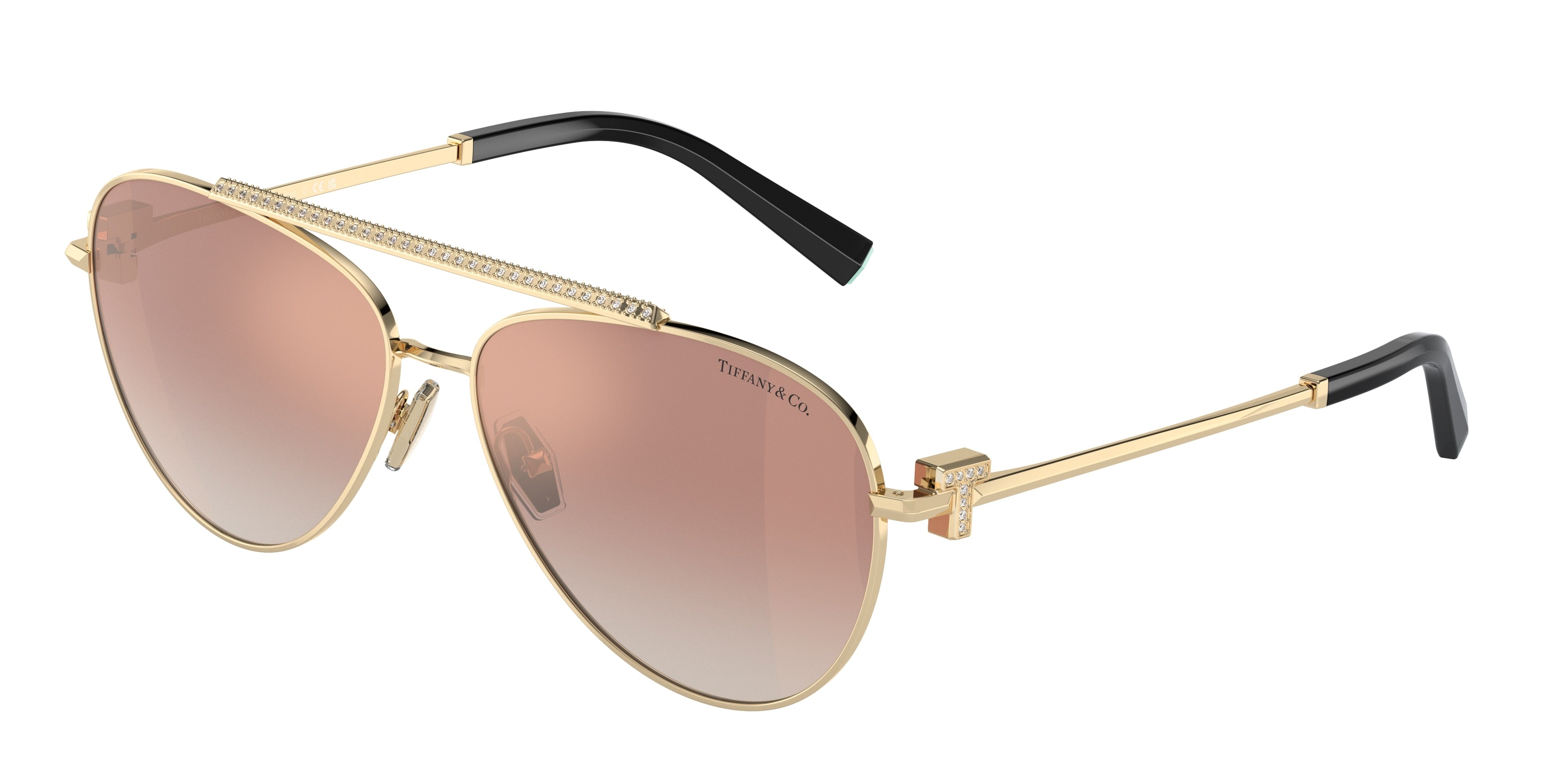 Tiffany TF3101B Pilot Sunglasses 62093N-Pale Gold 59-140-14 - Color Map Gold