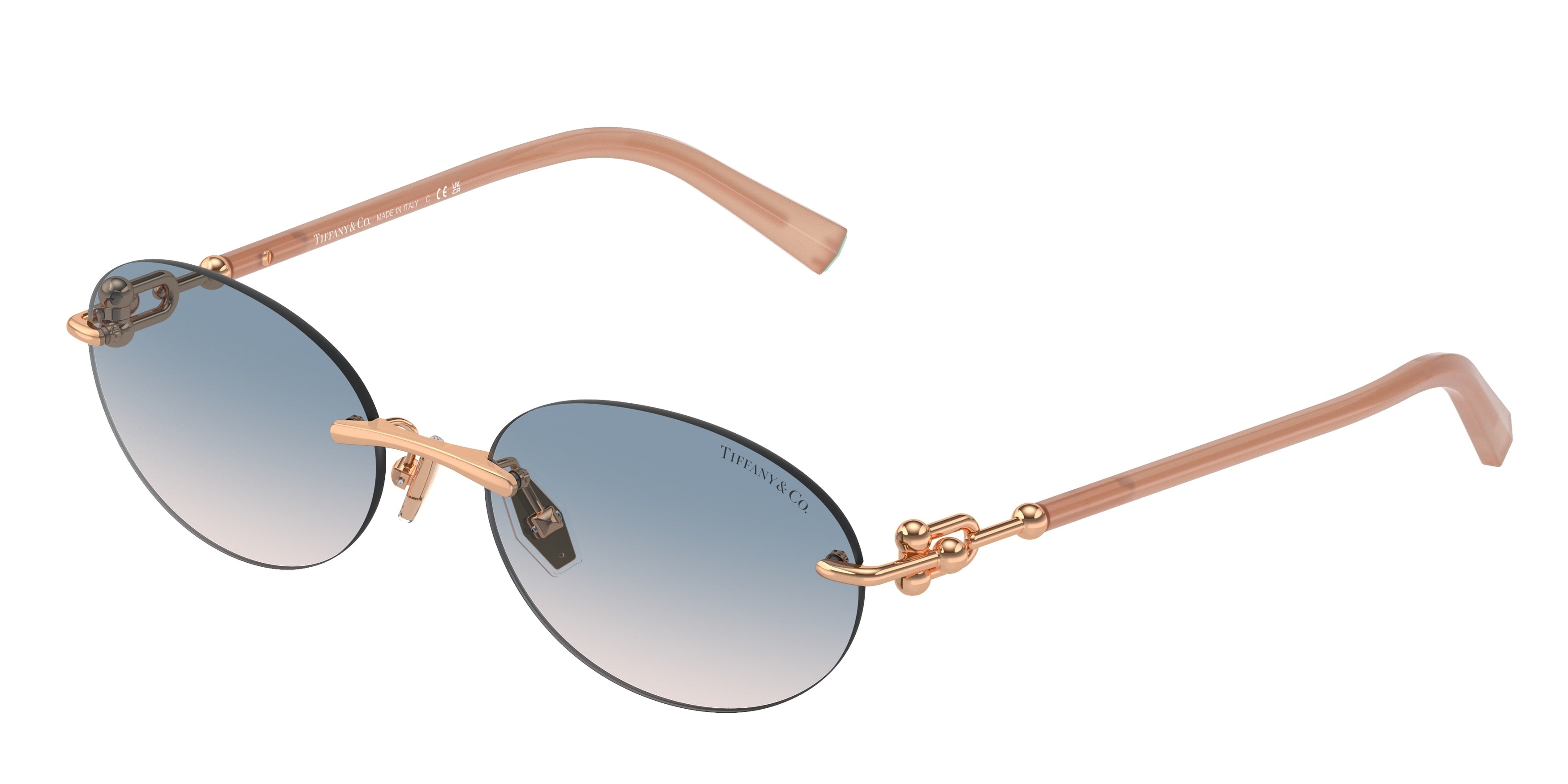 Tiffany TF3104D Oval Sunglasses 621716-Rose Gold 56-140-18 - Color Map Gold