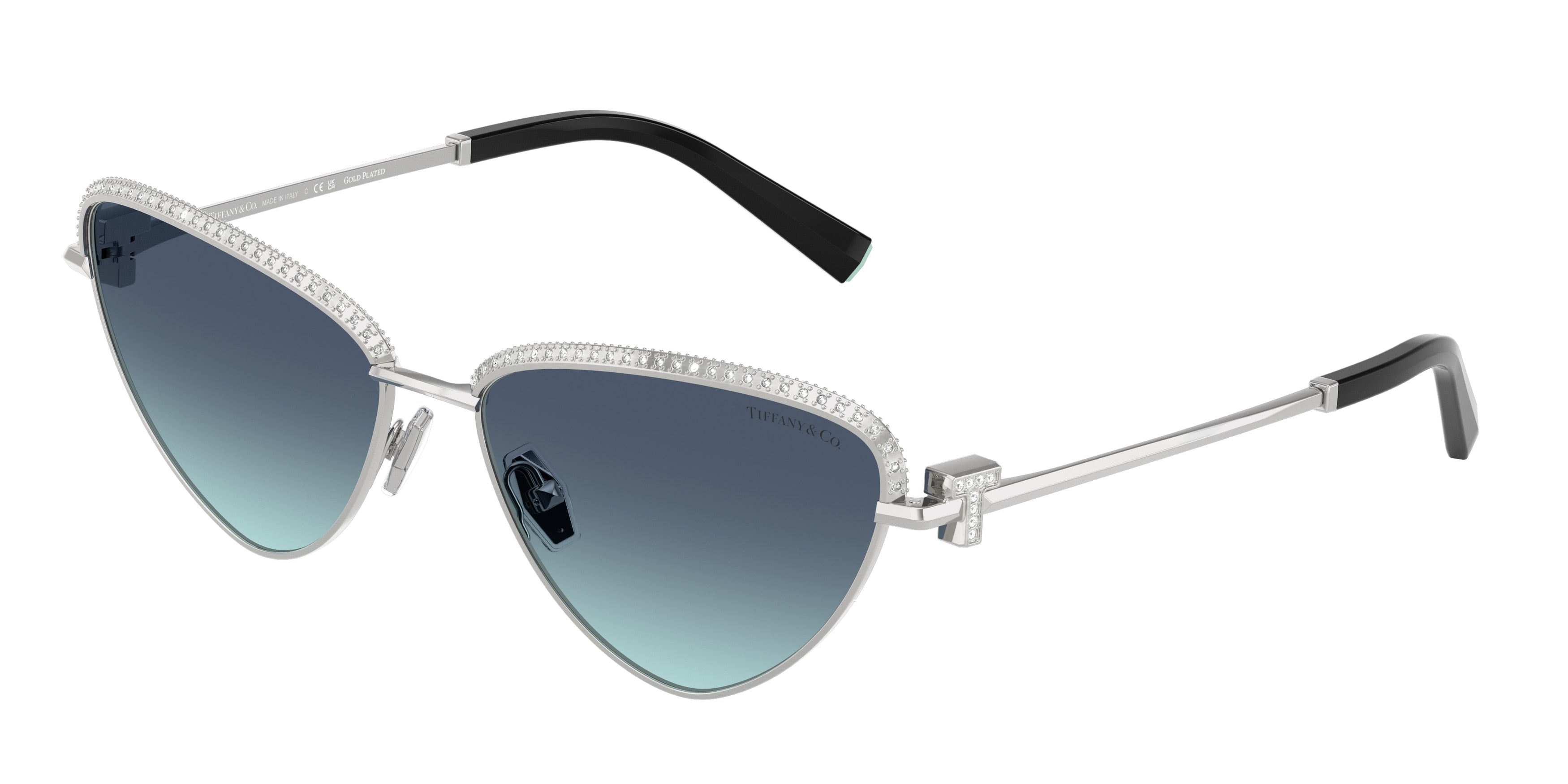 Tiffany TF3107KB Irregular Sunglasses 62139S-Silver Gold Plated 59-140-16 - Color Map Silver